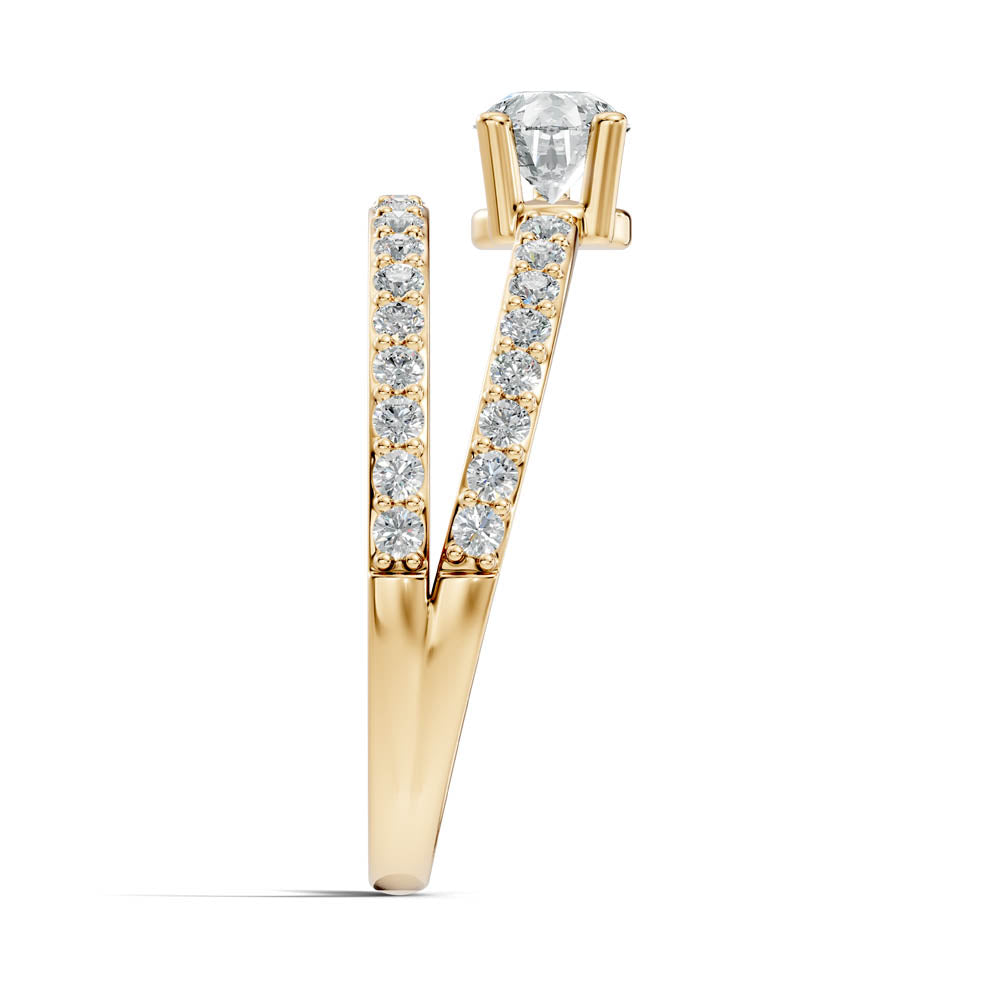 .84 Ct. Pear Diamond Bypass Ring with Pavé Accents (b3-a) 15