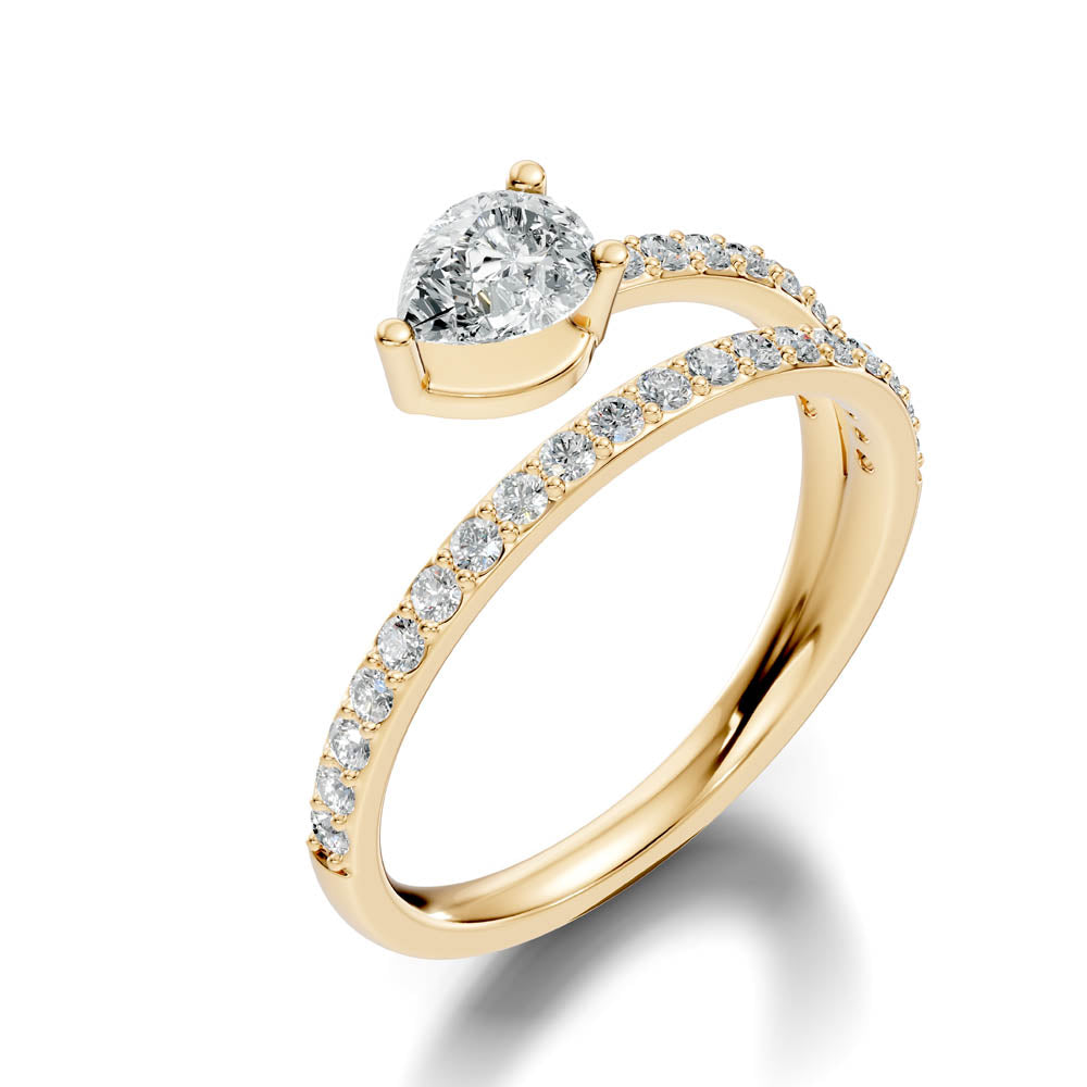 .84 Ct. Pear Diamond Open-Wrap Prong Ring (b3-a) 12