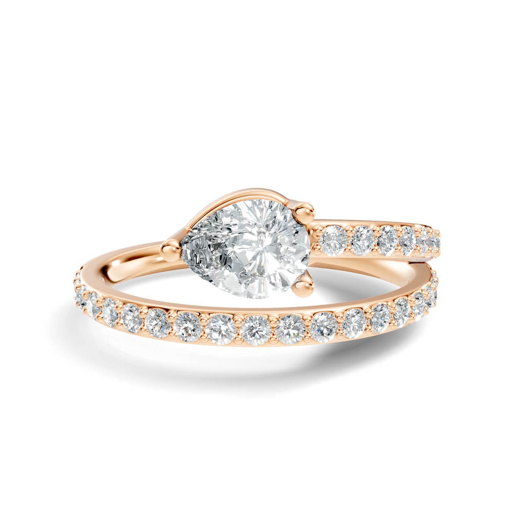 .84 Ct. Pear Diamond Open-Wrap Prong Ring (b3-a) 13