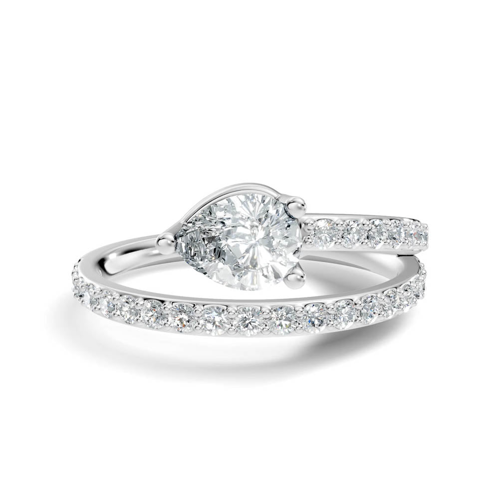 .84 Ct. Pear Diamond Open-Wrap Prong Ring (b3-a) 14