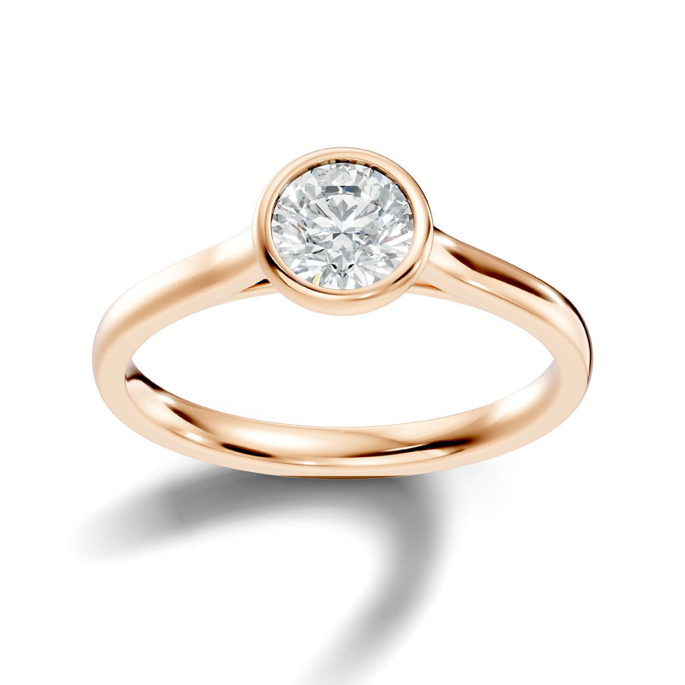 .75 Ct. Round Bezel Solitaire Engagement Ring (b9-a)