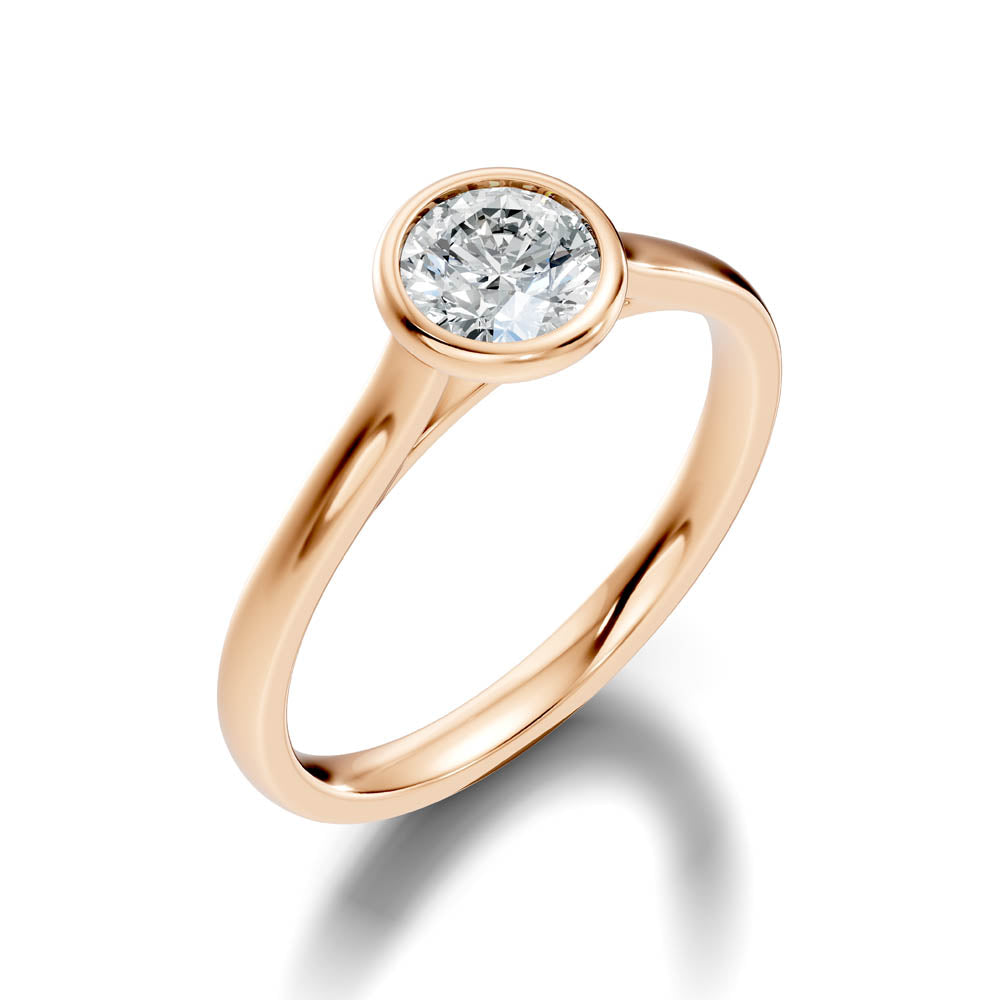 .75 Ct. Round Bezel Solitaire Engagement Ring (b9-a) 4