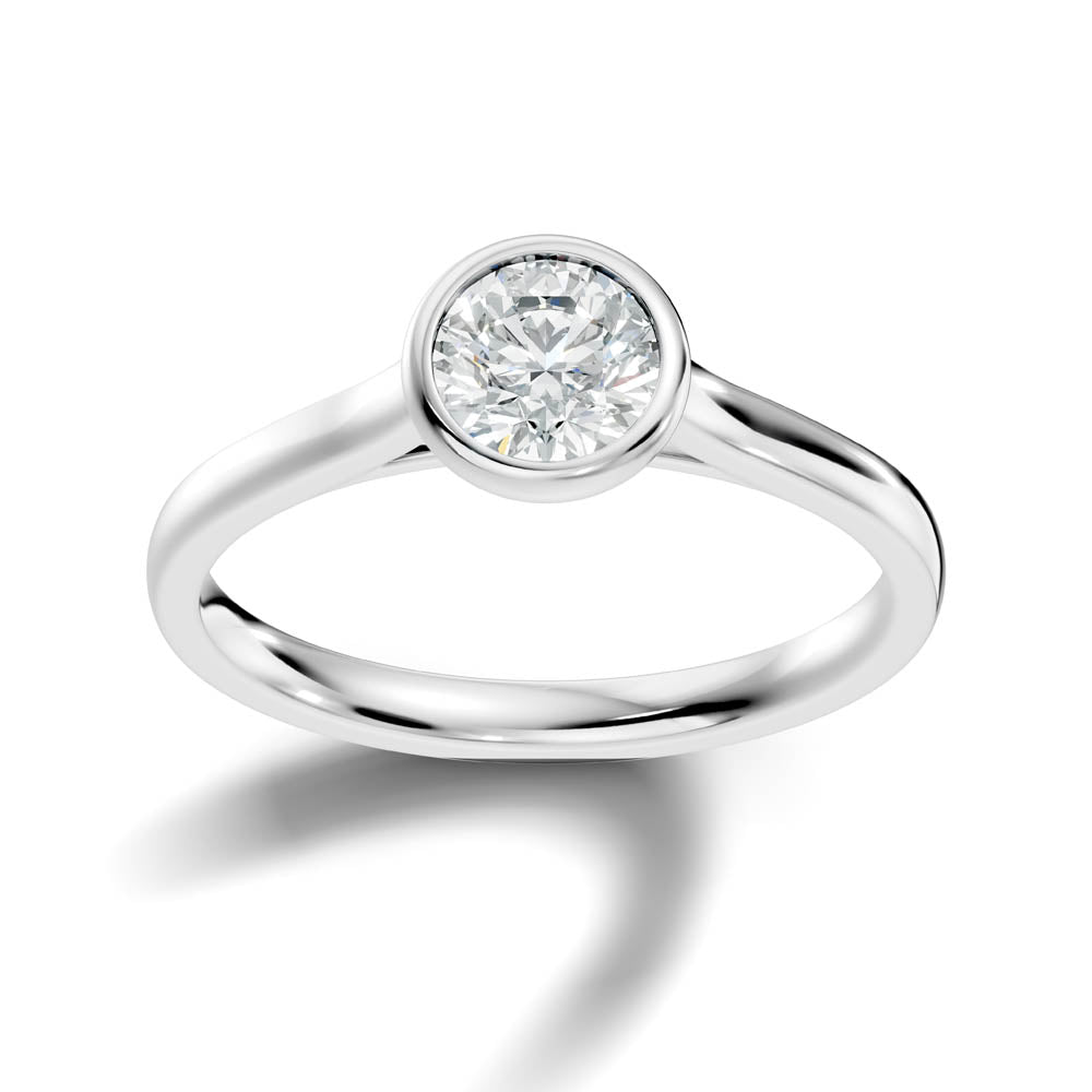 .75 Ct. Round Bezel Solitaire Engagement Ring (b9-a) 6