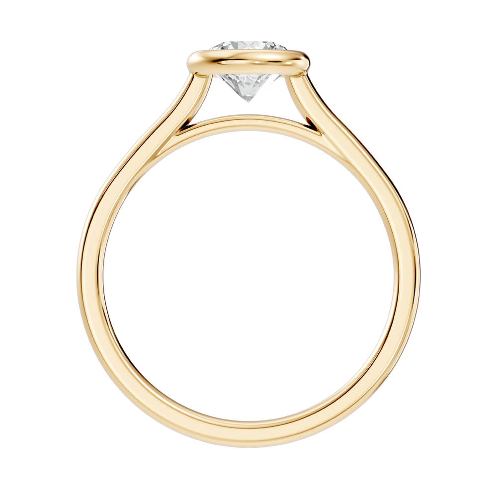 .75 Ct. Round Bezel Solitaire Engagement Ring (b9-a) 9