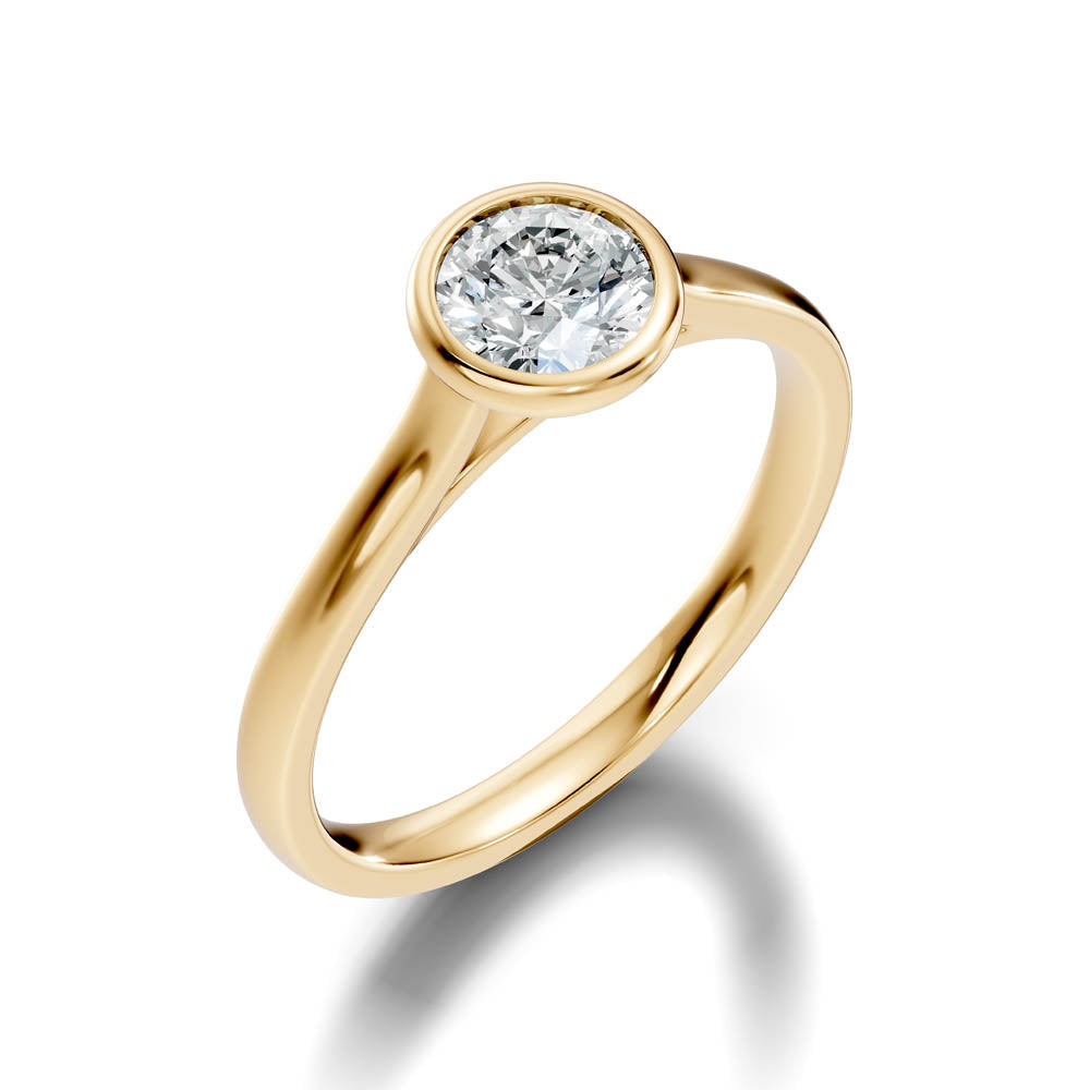 .75 Ct. Round Bezel Solitaire Engagement Ring (b9-a) 12