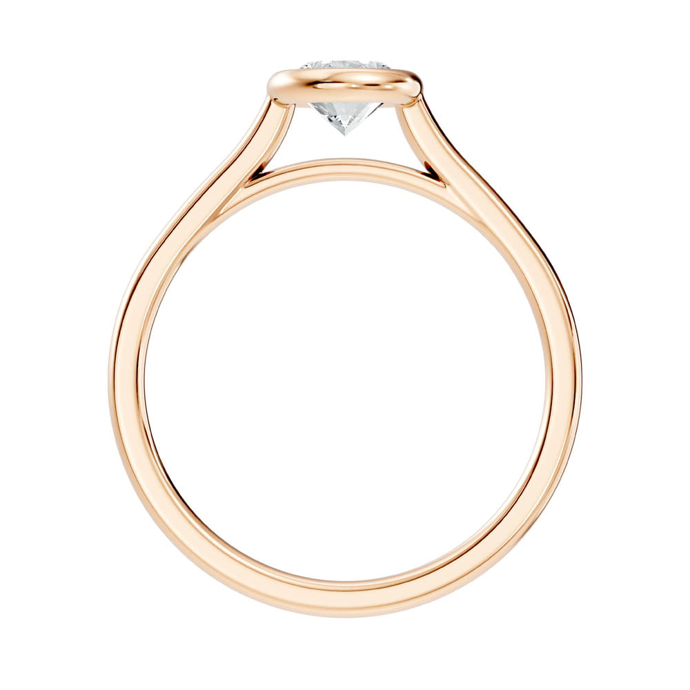 .75 Ct. Oval Bezel Solitaire Engagement Ring Minimalist & Modern Design (b9-b)