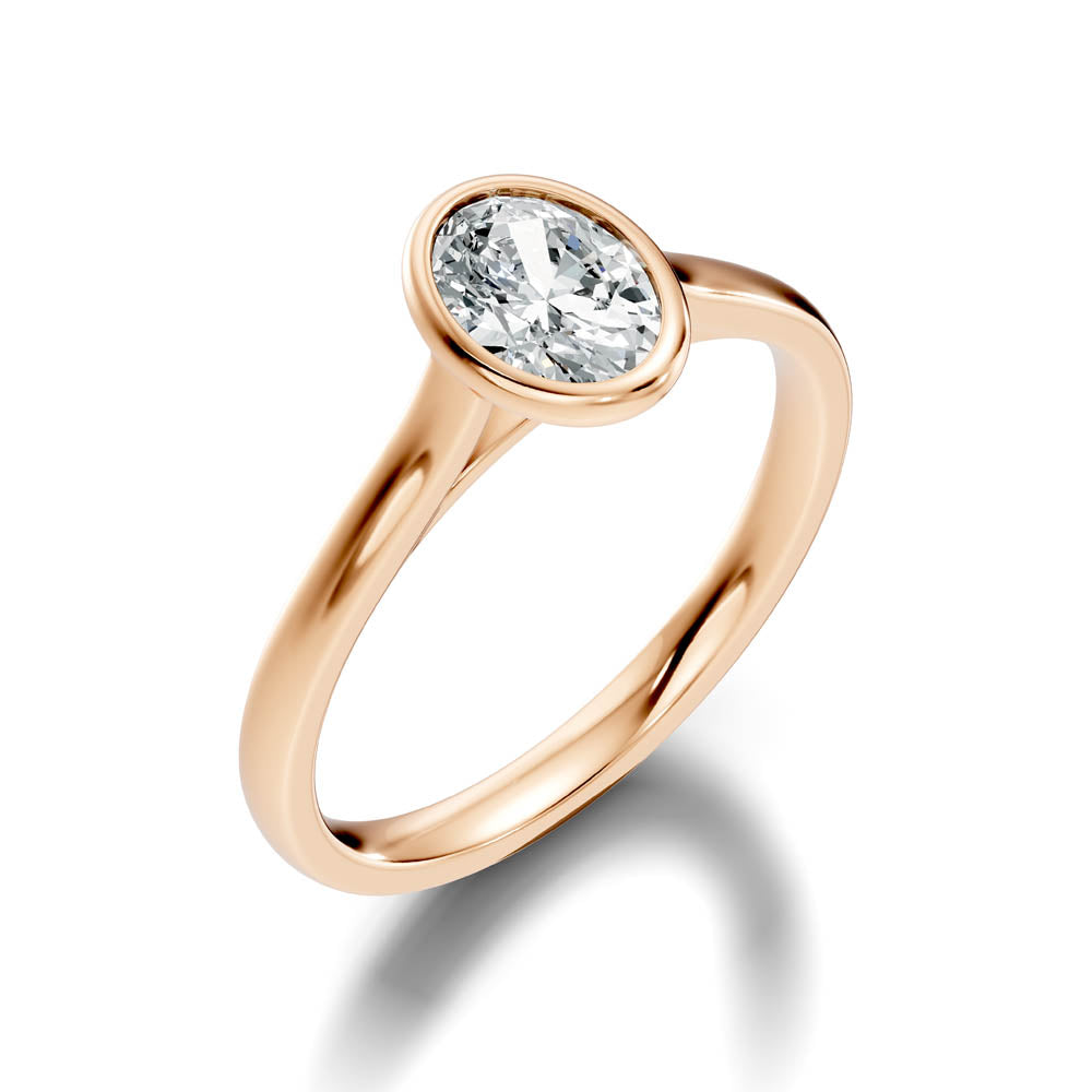 .75 Ct. Oval Diamond Solitaire Ring with Bezel Setting (b9-b) 10