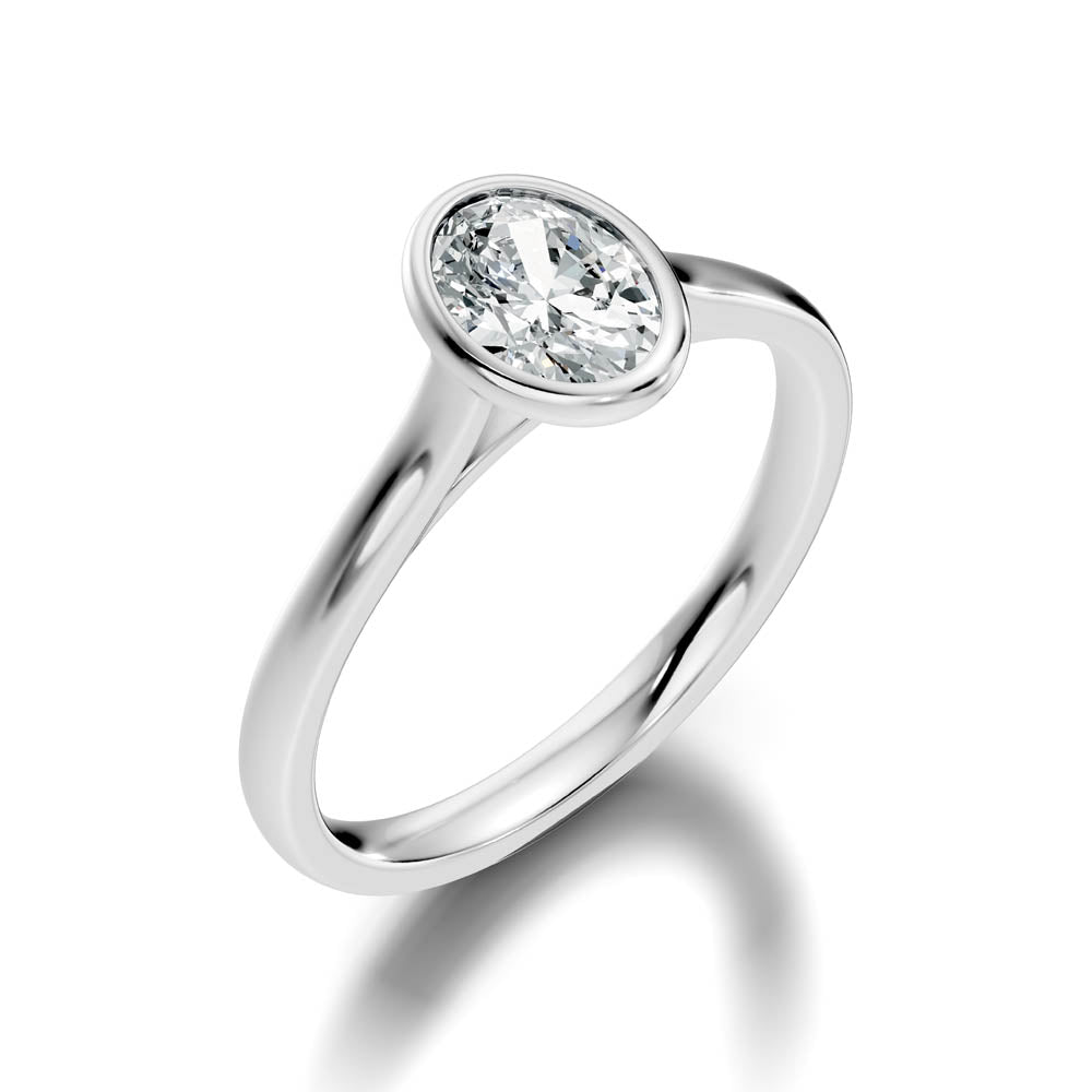 .75 Ct. Oval Bezel Solitaire Engagement Ring Minimalist & Modern Design (b9-b) 8