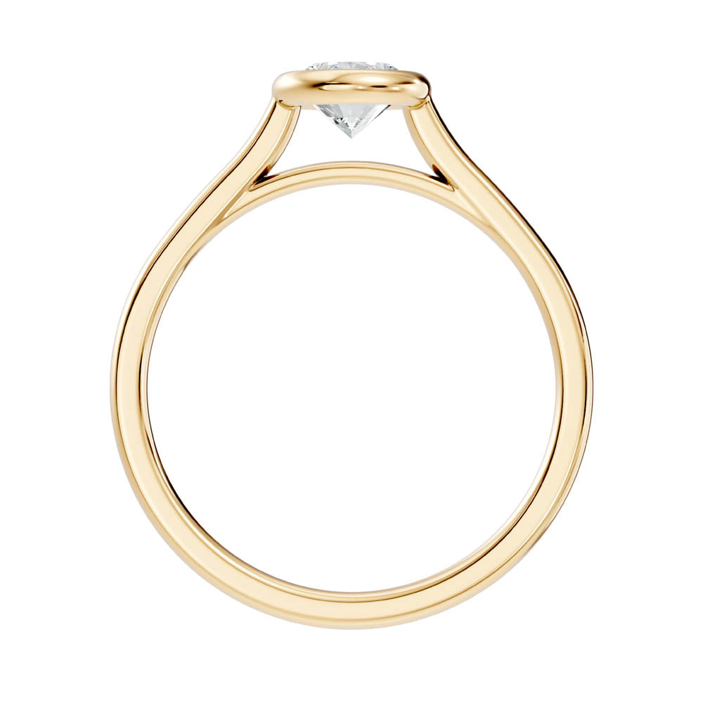 .75 Ct. Oval Diamond Solitaire Ring with Bezel Setting (b9-b) 4