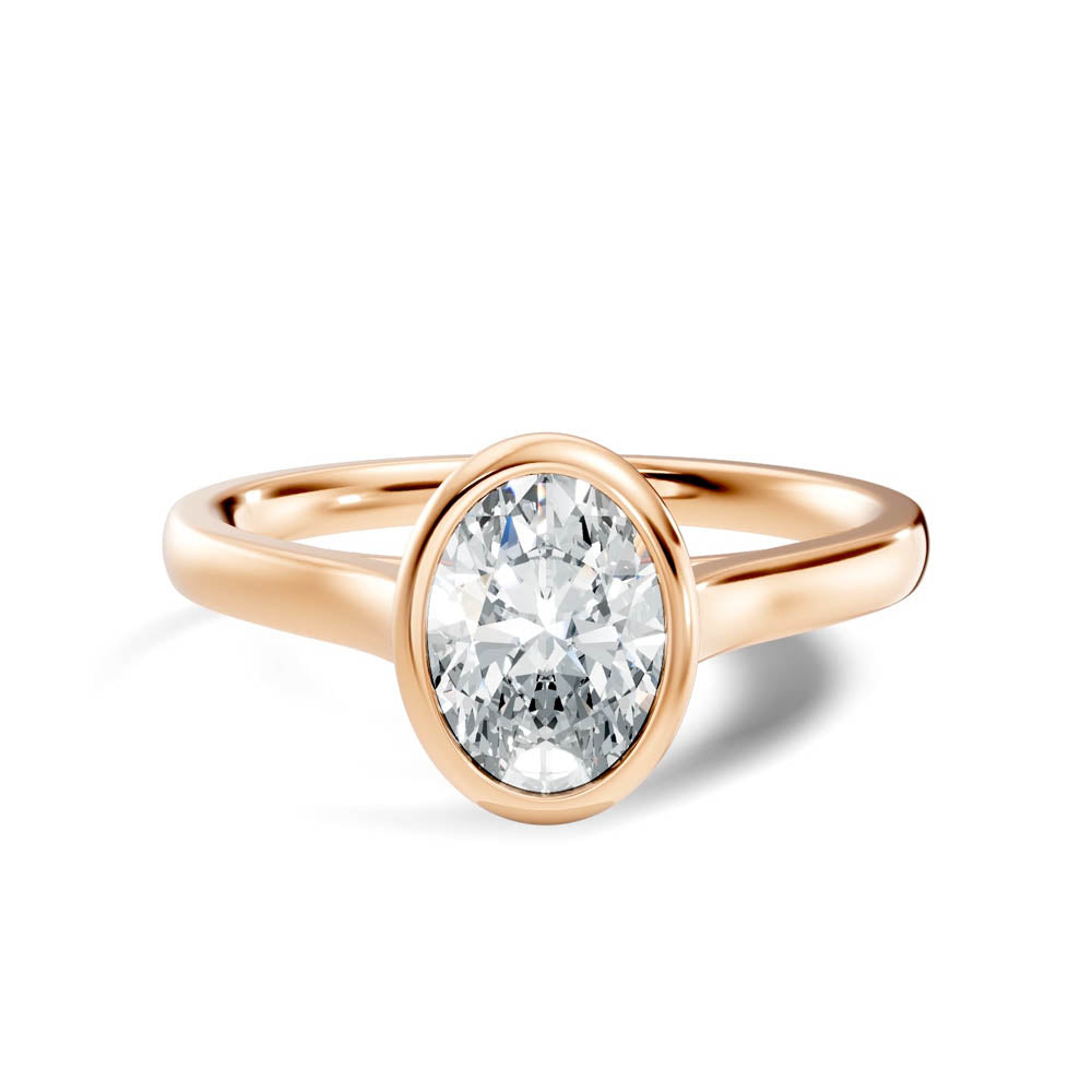 .75 Ct. Oval Diamond Solitaire Ring with Bezel Setting (b9-b) 7