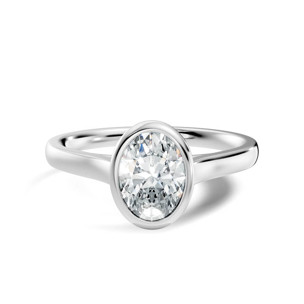 .75 Ct. Oval Diamond Solitaire Ring with Bezel Setting (b9-b) 15