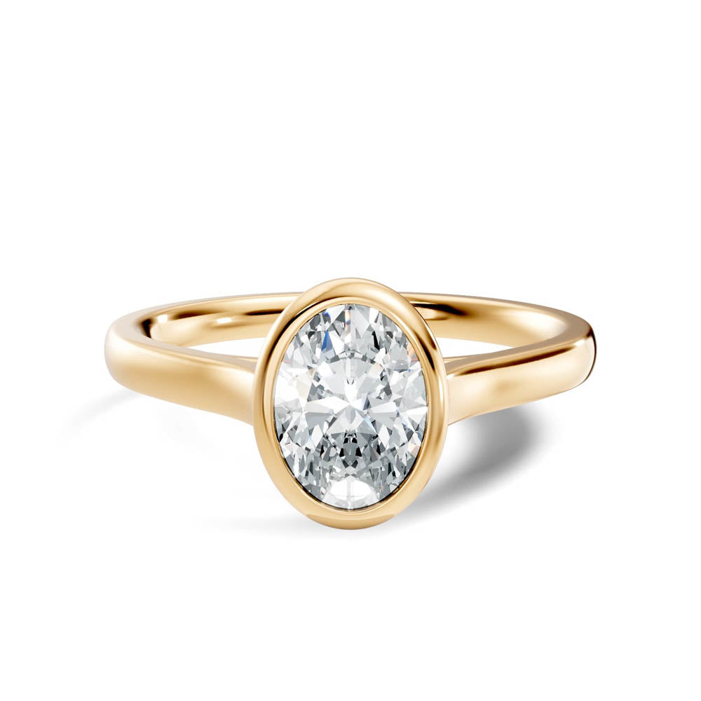 .75 Ct. Oval Bezel Solitaire Engagement Ring Minimalist & Modern Design (b9-b) 15