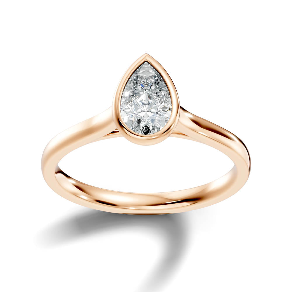 .75 Ct. Pear-Cut Diamond Solitaire Ring with Bezel Setting (b9-c) 6