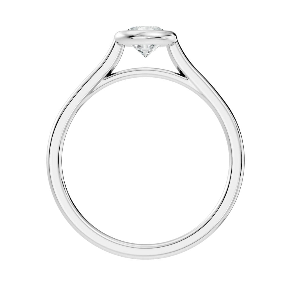 .75 Ct. Pear-Cut Diamond Solitaire Ring with Bezel Setting (b9-c) 10