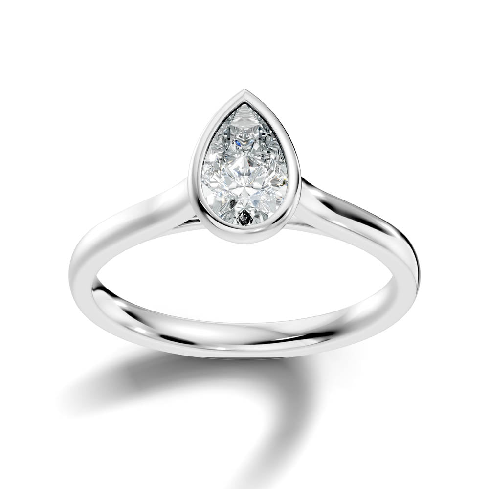 .75 Ct. Pear-Cut Diamond Solitaire Ring with Bezel Setting (b9-c) 11
