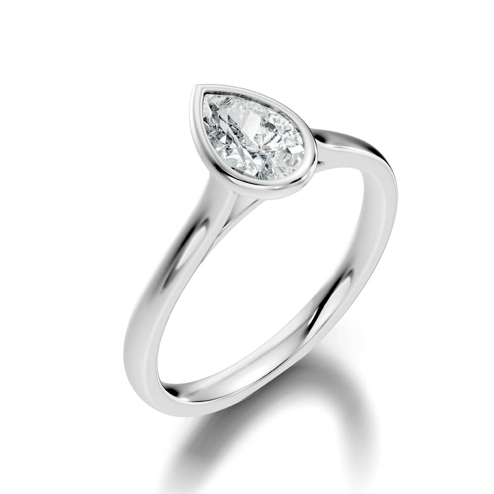 .75 Ct. Pear-Cut Diamond Solitaire Ring with Bezel Setting (b9-c) 13
