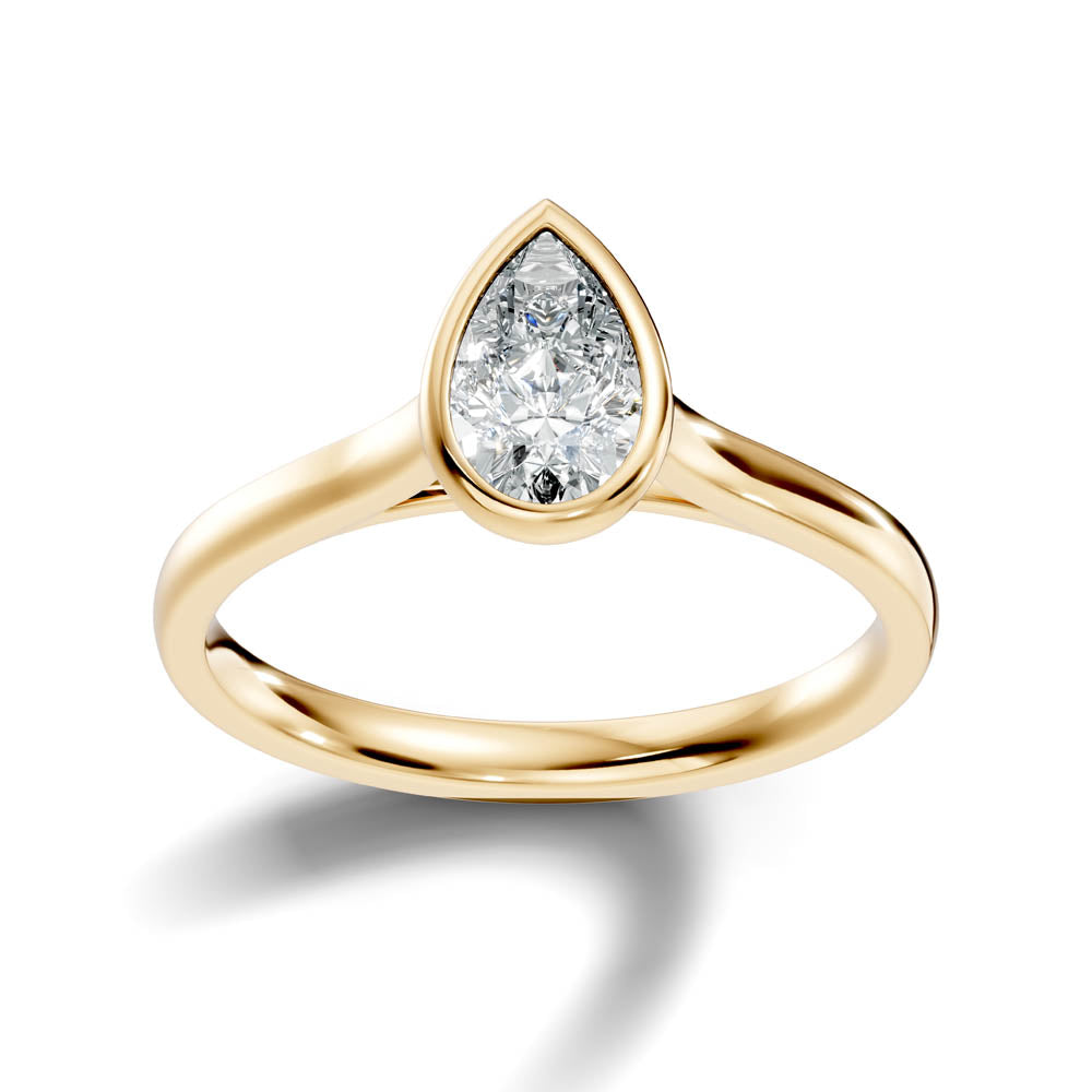 .75 Ct. Pear-Cut Diamond Solitaire Ring with Bezel Setting (b9-c)