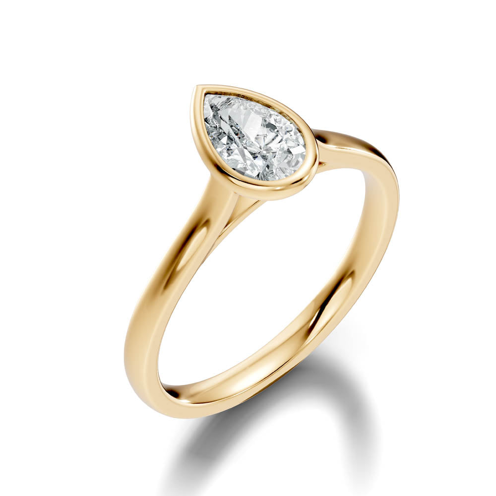 .75 Ct. Pear Diamond Bezel-Set Solitaire Ring (b9-c) 12