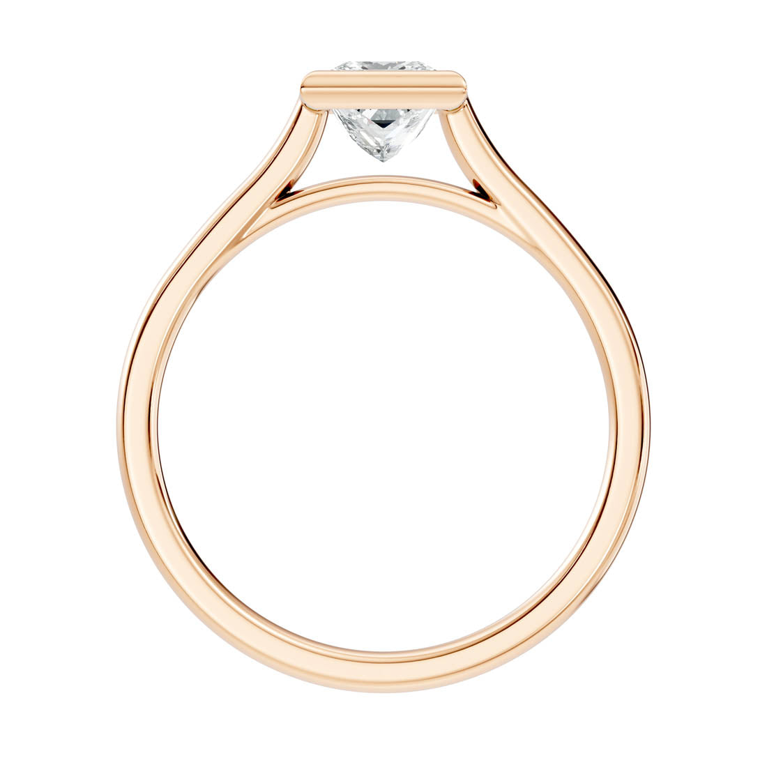 .75 Ct. Princess Diamond Bezel-Set Solitaire Ring (b9-d)