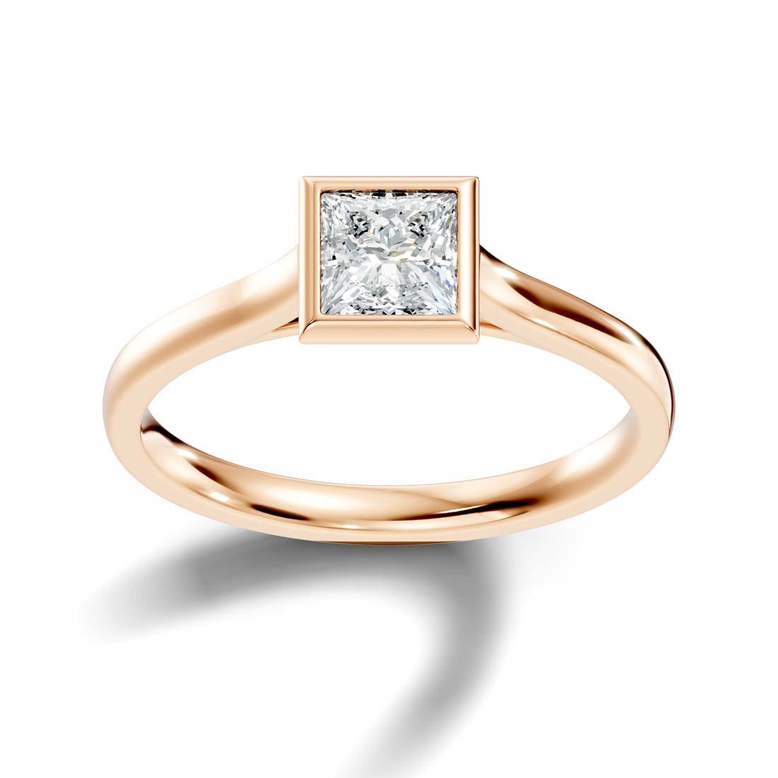 .75 Ct. Princess-Cut Diamond Solitaire Ring with Bezel Setting (b9-d)