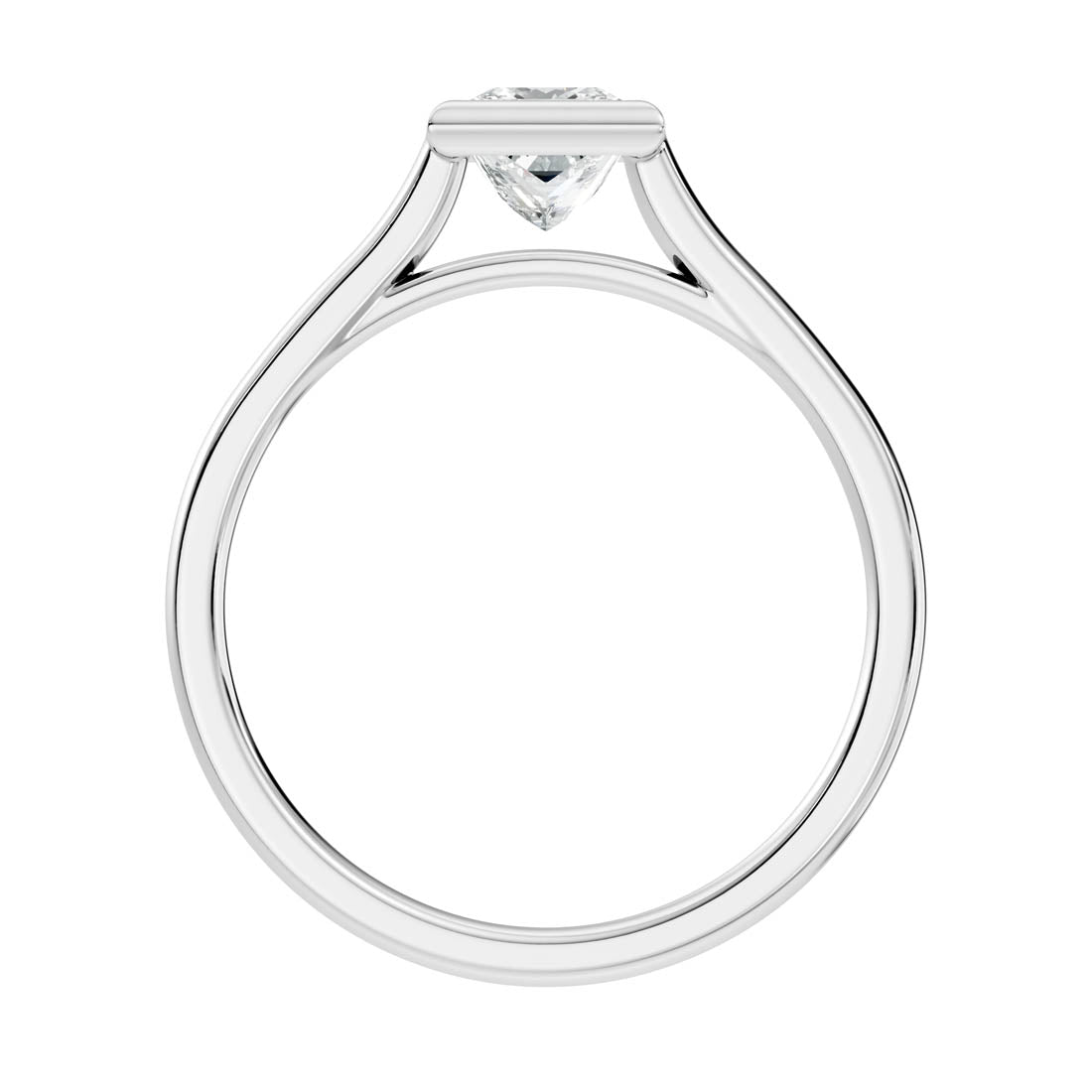 .75 Ct. Princess-Cut Diamond Solitaire Ring with Bezel Setting (b9-d) 9