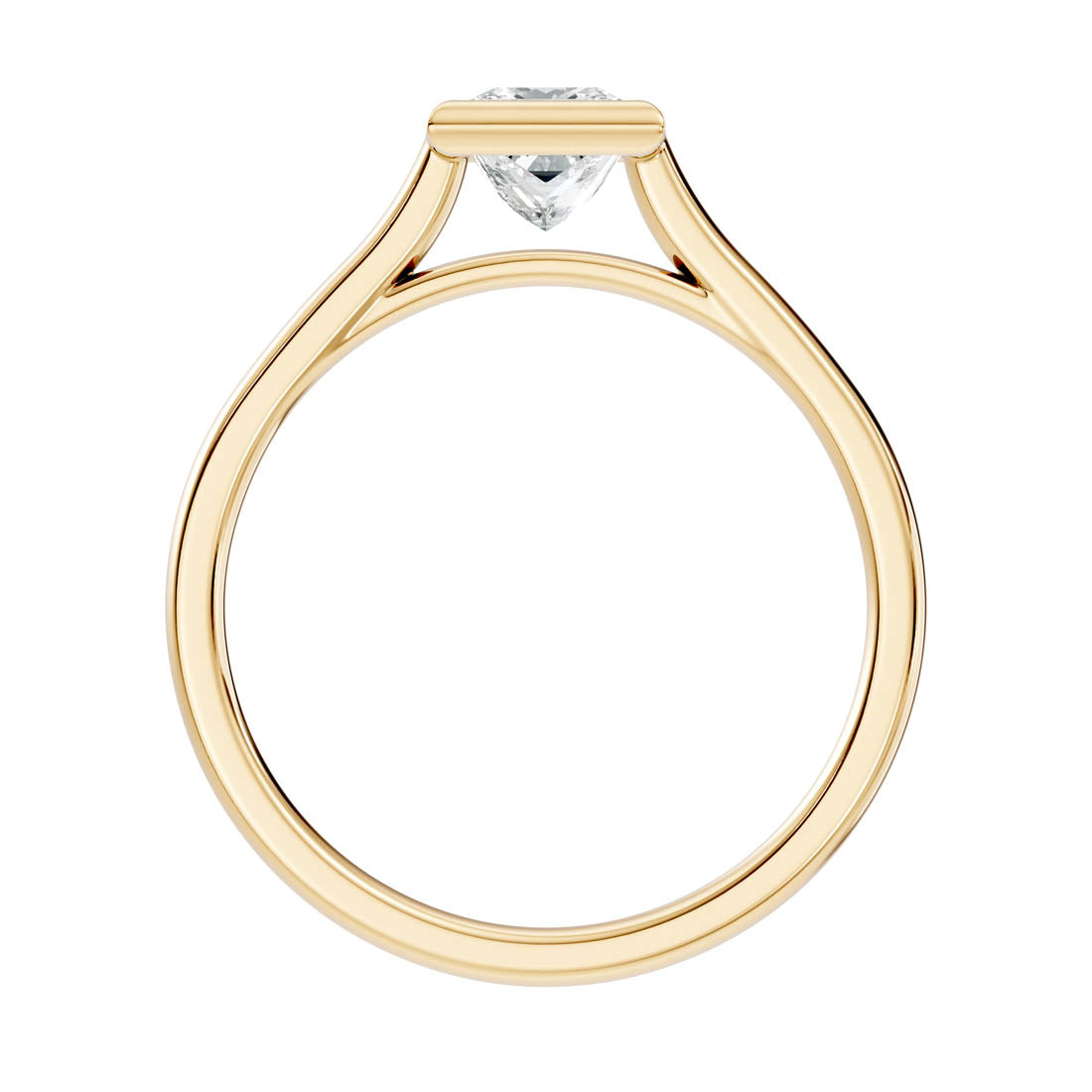 .75 Ct. Princess-Cut Diamond Solitaire Ring with Bezel Setting (b9-d) 4