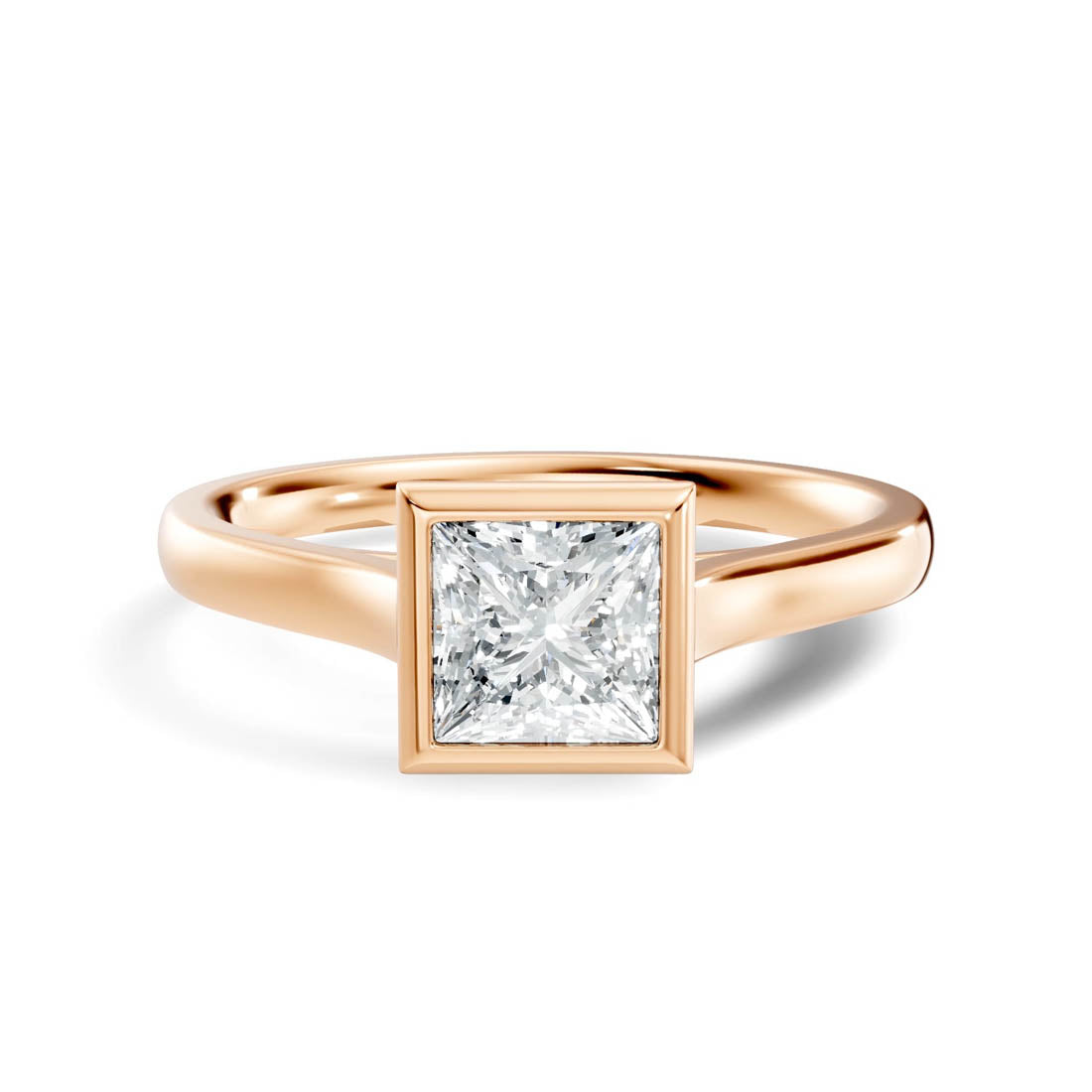 .75 Ct. Princess Diamond Bezel-Set Solitaire Ring (b9-d) 13