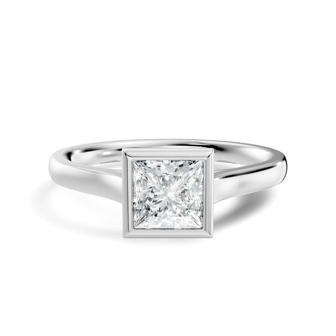 .75 Ct. Princess-Cut Diamond Solitaire Ring with Bezel Setting (b9-d) 14