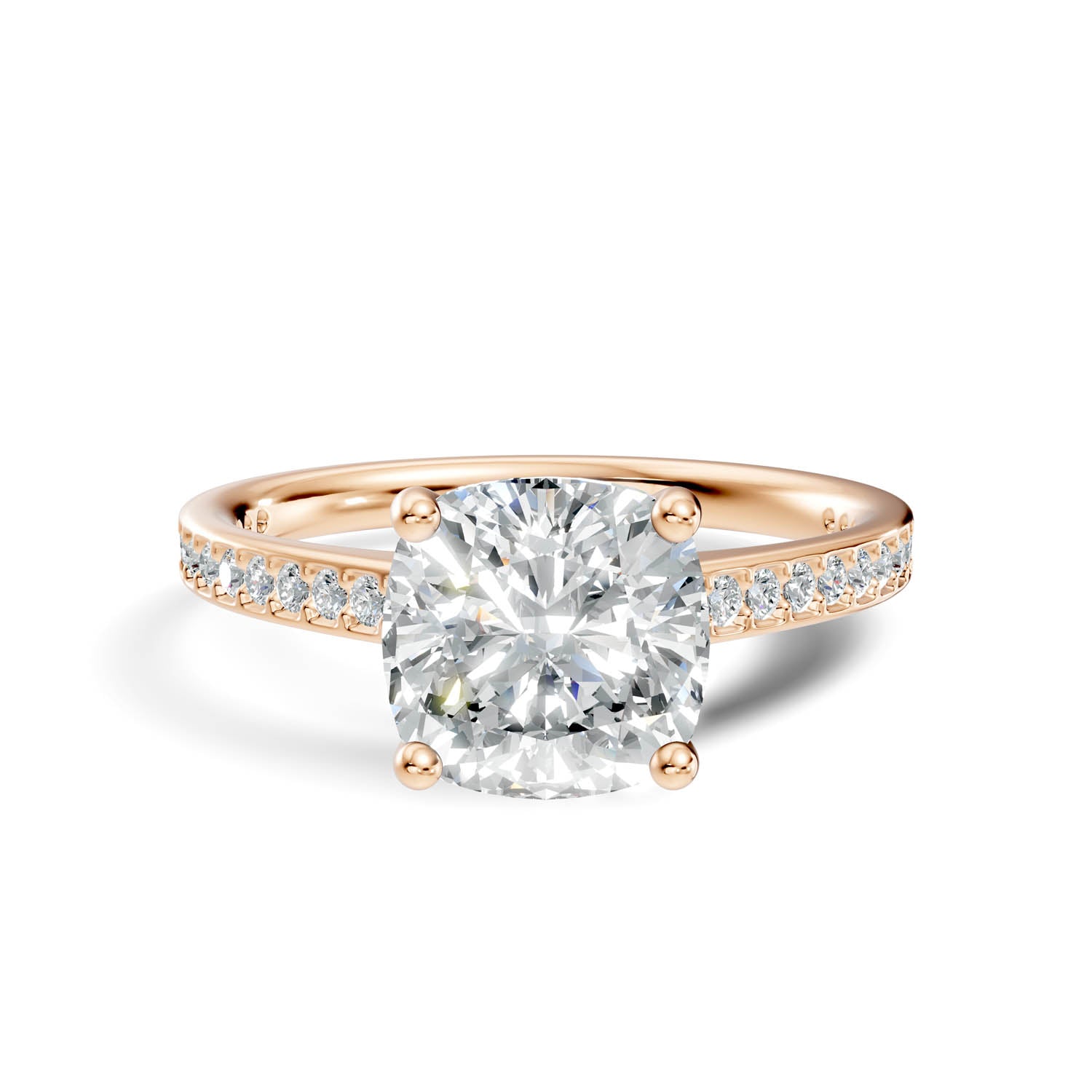 1.70 Ct. Cushion Cut Pavé Diamond Engagement Ring (10CUP) 12