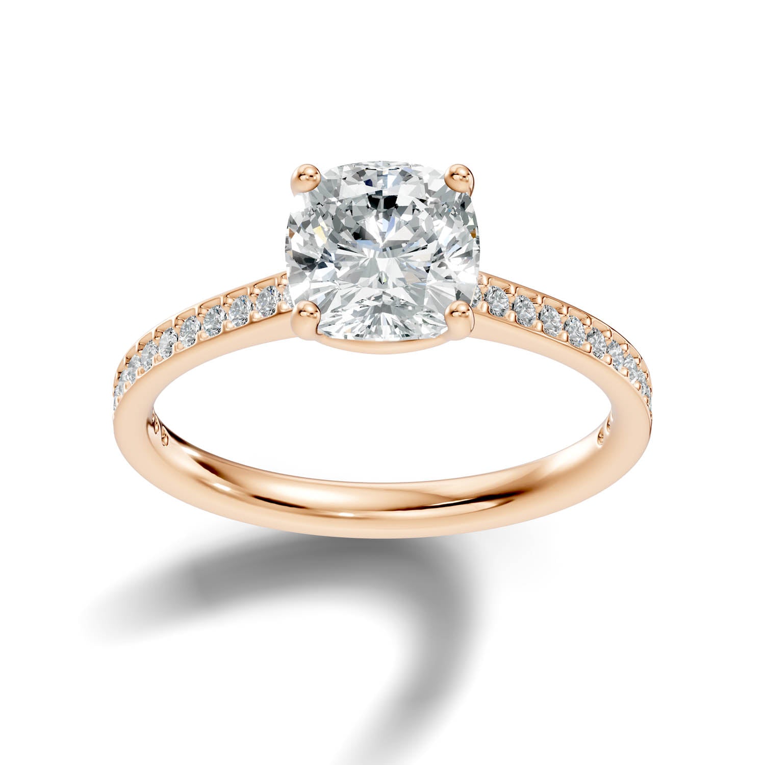 1.70 Ct. Cushion Cut Pavé Diamond Engagement Ring (10CUP) 13
