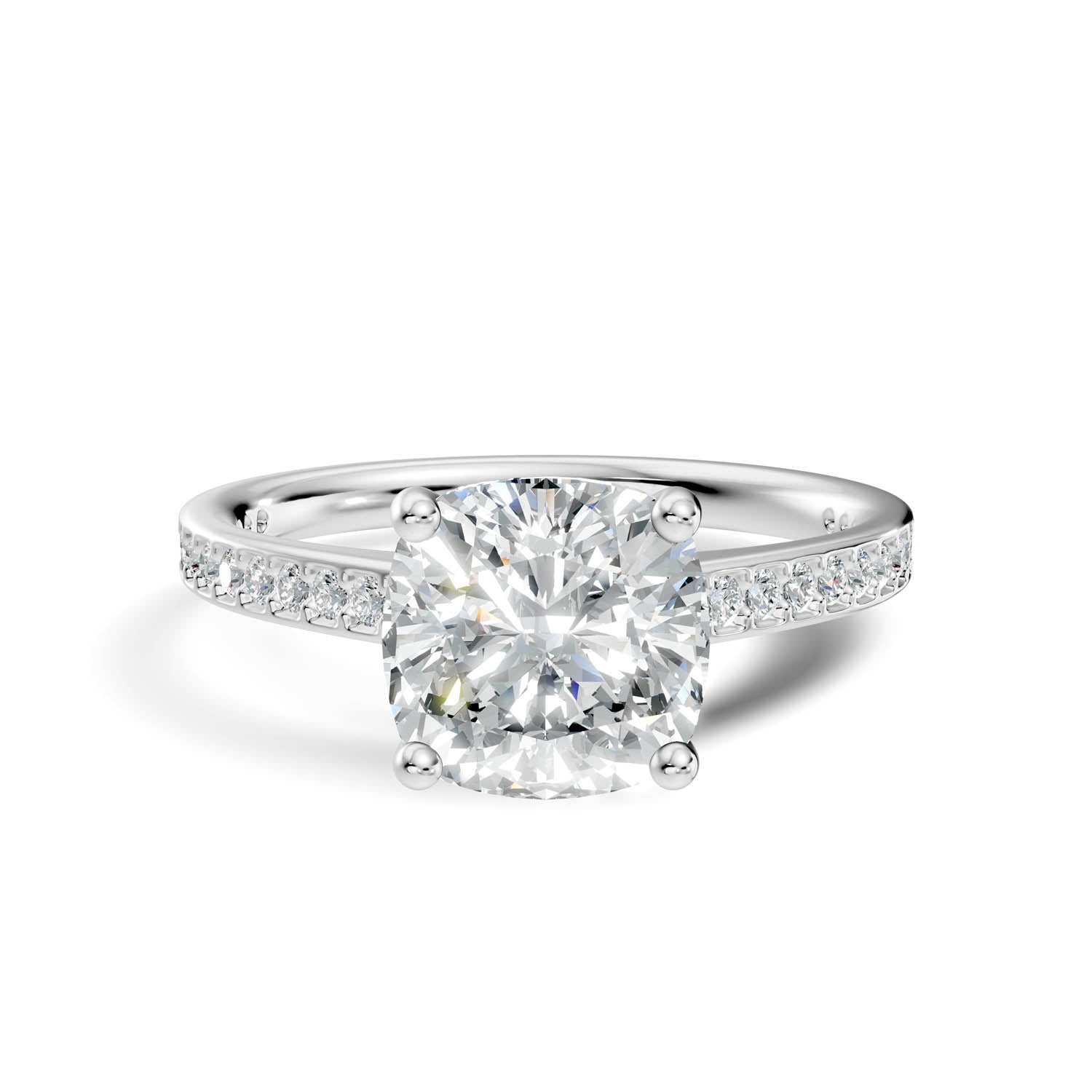 1.70 Ct. Cushion Cut Pavé Diamond Engagement Ring (10CUP) 4