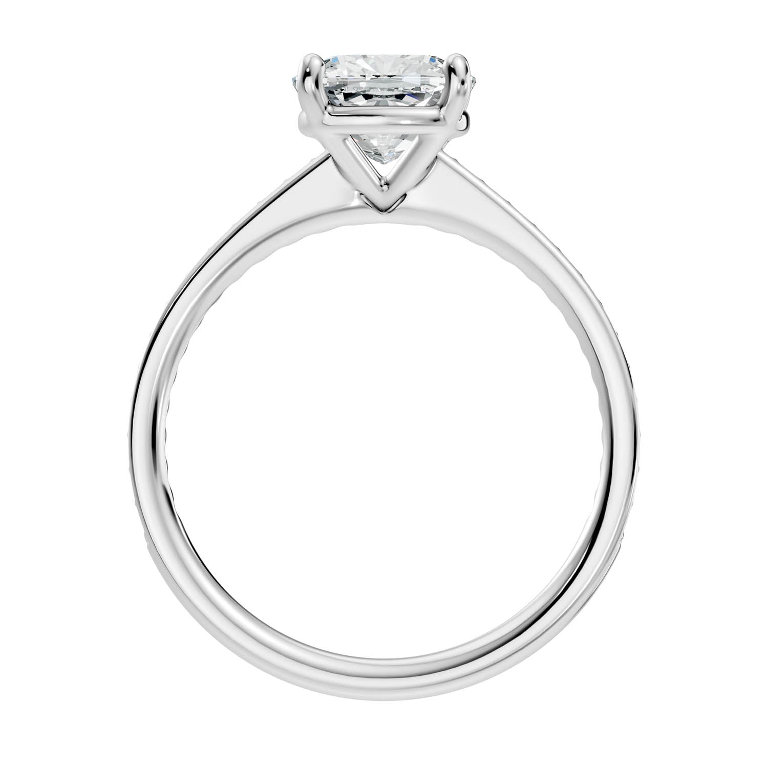 1.70 Ct. Cushion Cut Pavé Diamond Engagement Ring (10CUP) 6