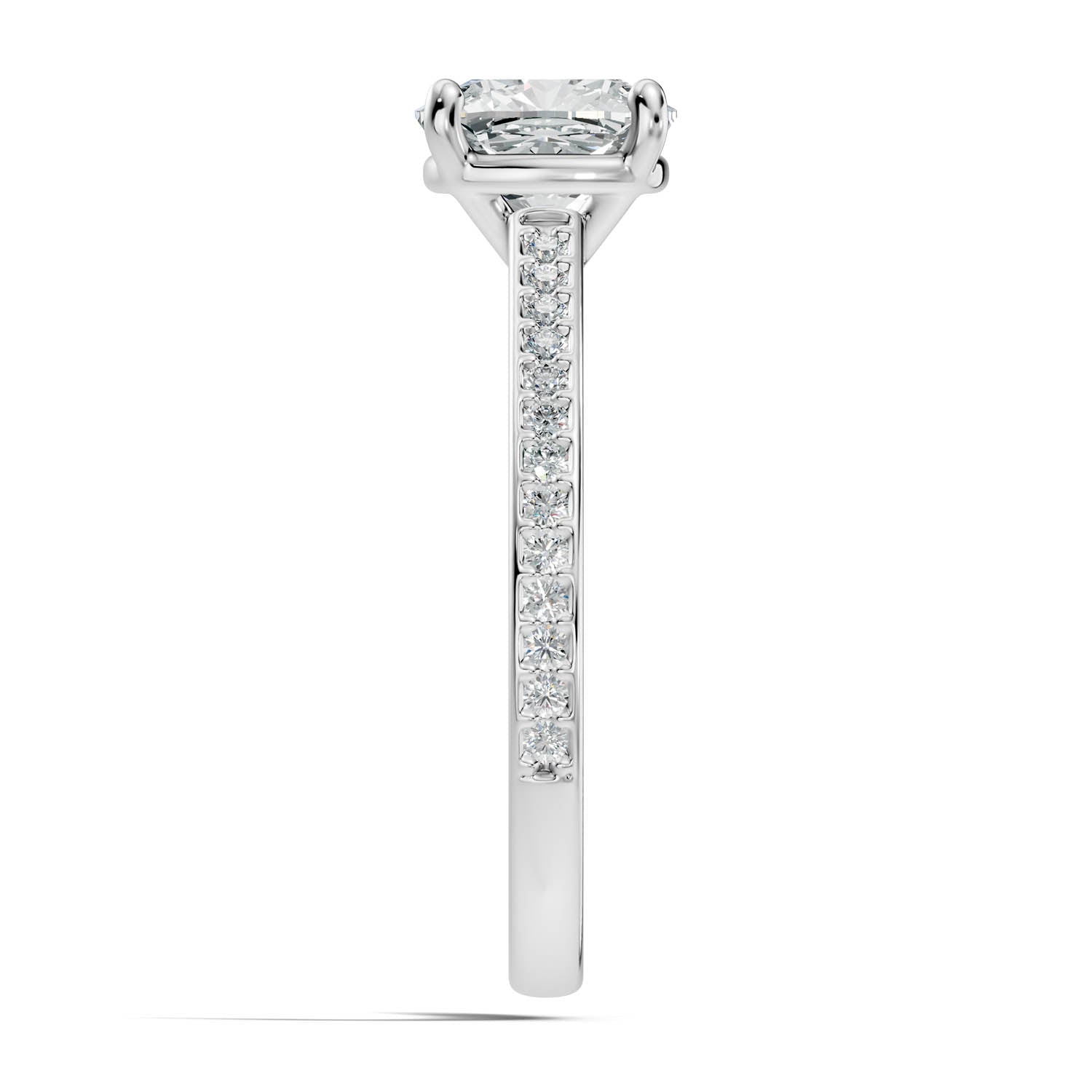 1.70 Ct. Cushion Cut Pavé Diamond Engagement Ring (10CUP) 11
