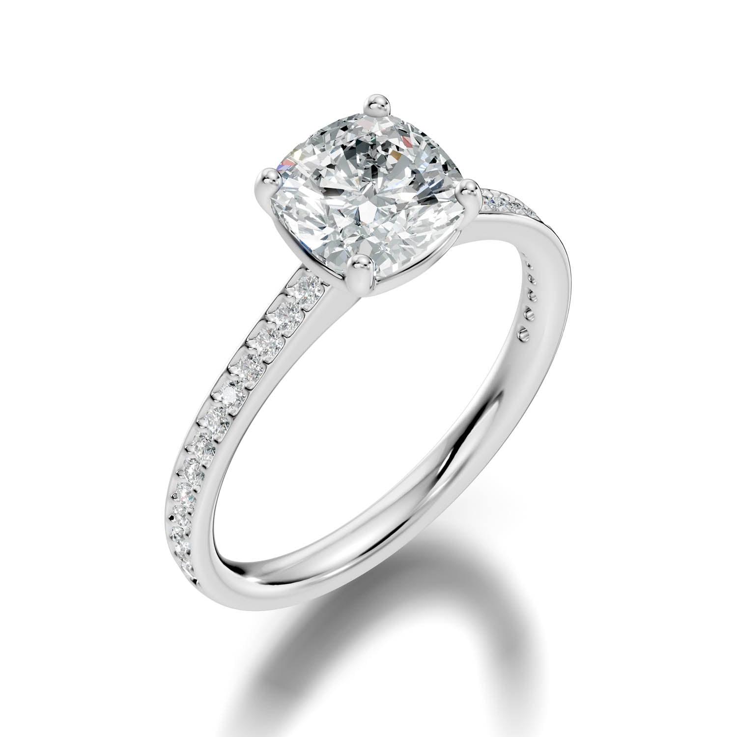 1.70 Ct. Cushion Cut Pavé Diamond Engagement Ring (10CUP) 15