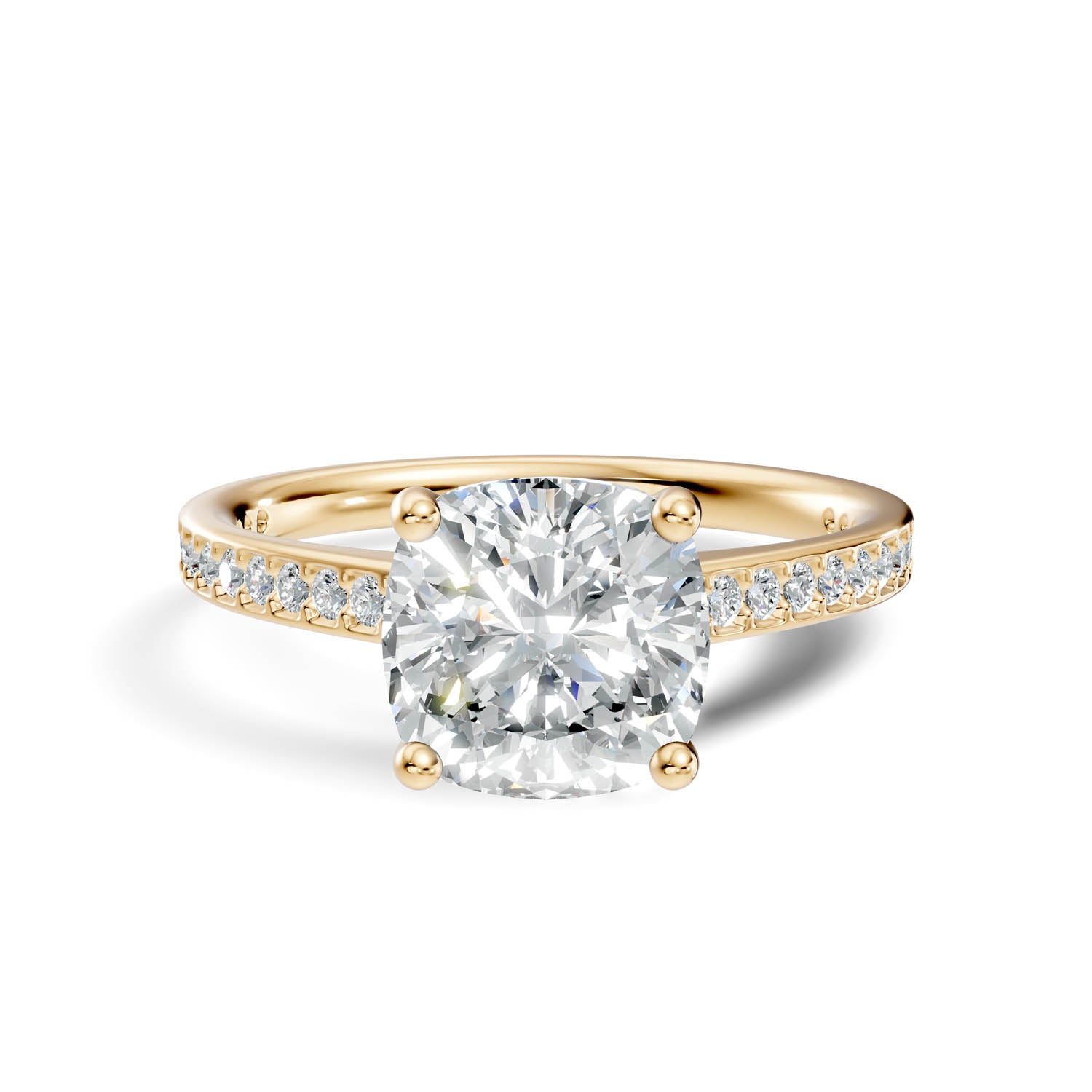 1.70 Ct. Cushion Cut Pavé Diamond Engagement Ring (10CUP) 8