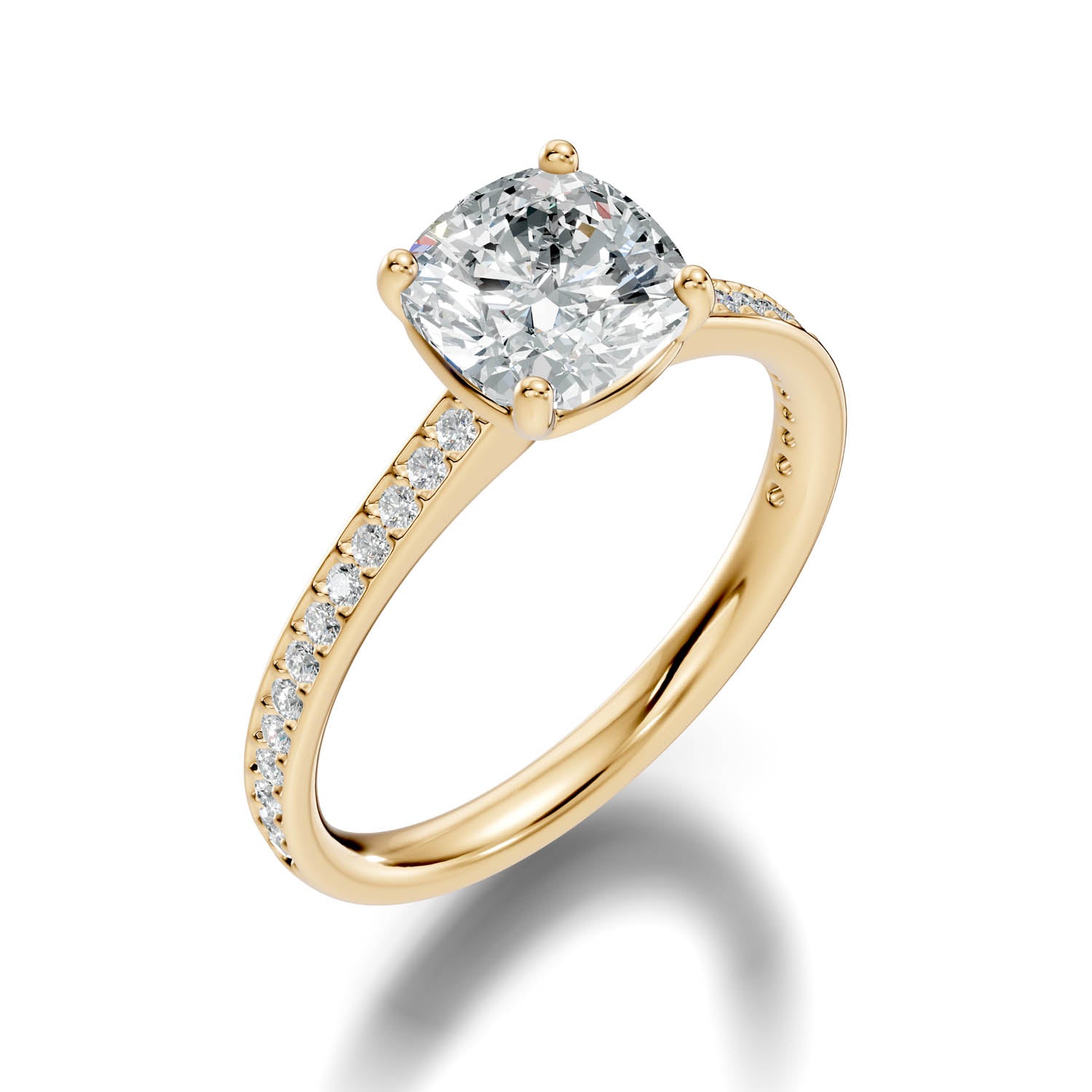 1.70 Ct. Cushion Cut Pavé Diamond Engagement Ring (10CUP) 10