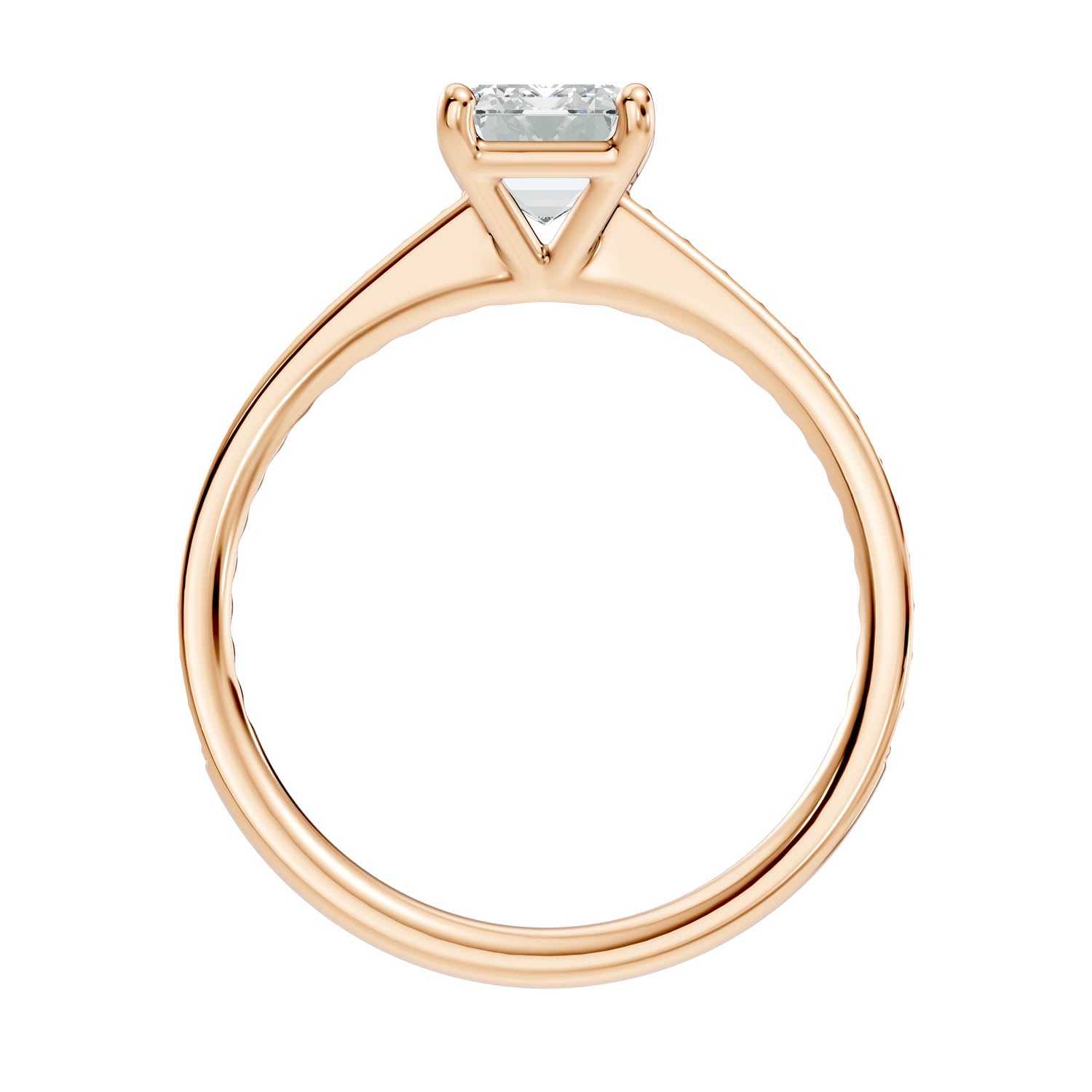 1.65 Ct. Emerald Cut Pavé Diamond Engagement Ring (10EMP) 3