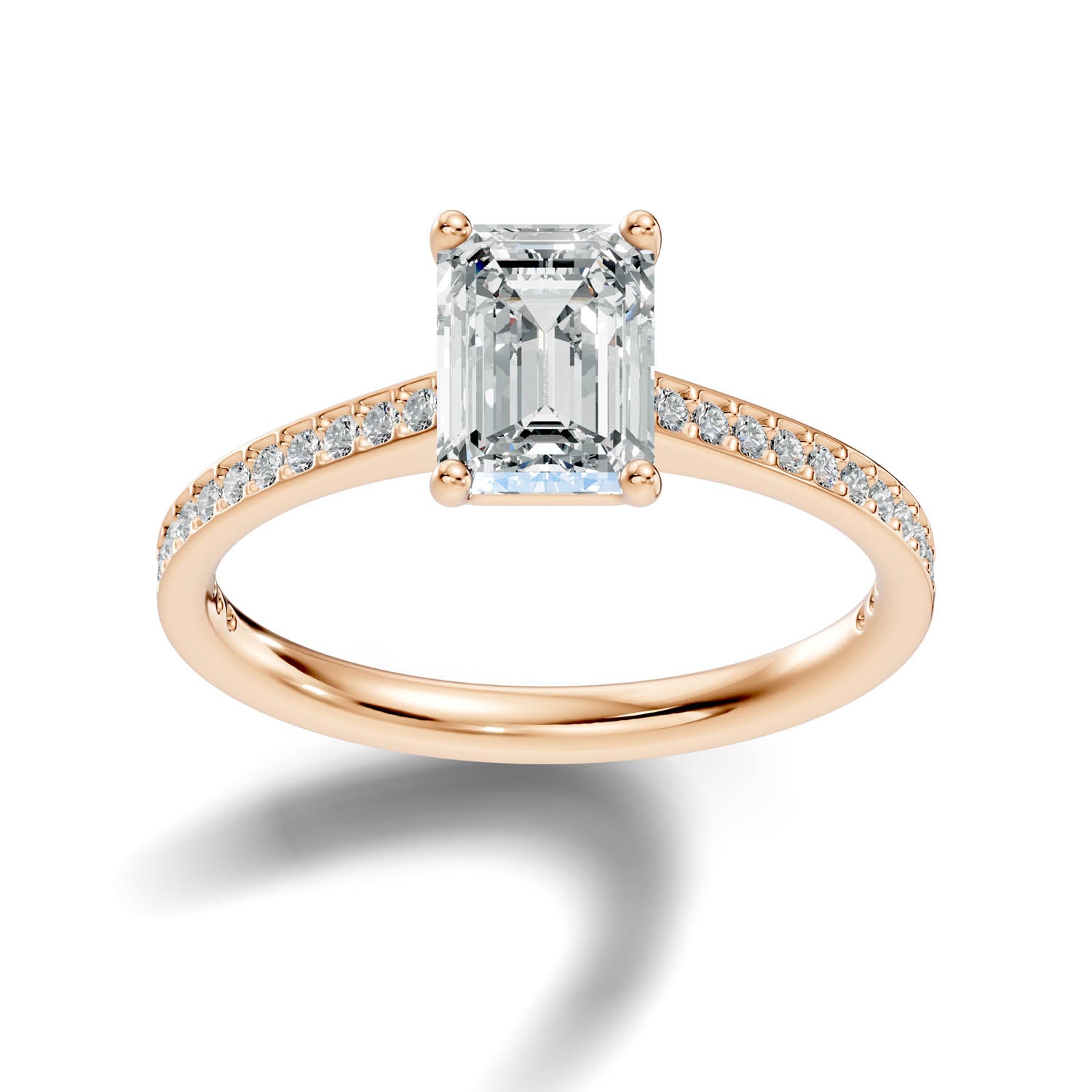 1.65 Ct. Emerald Cut Pavé Diamond Engagement Ring (10EMP) 5