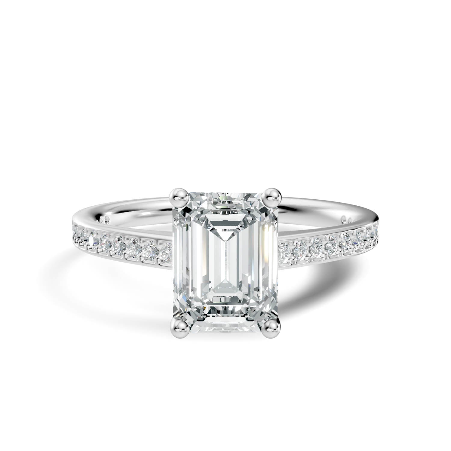 1.65 Ct. Emerald Cut Pavé Diamond Engagement Ring (10EMP) 13