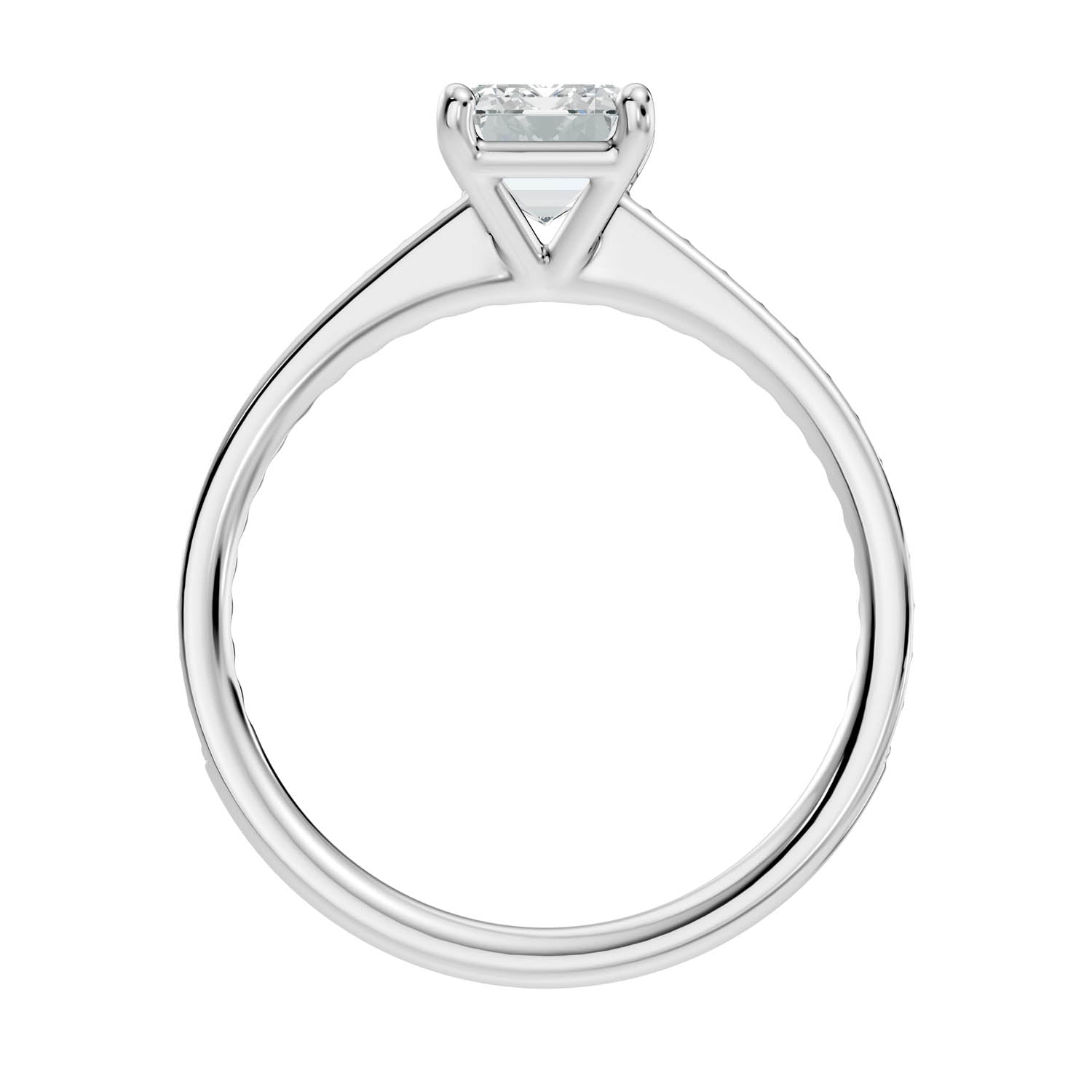 1.65 Ct. Emerald Cut Pavé Diamond Engagement Ring (10EMP) 8