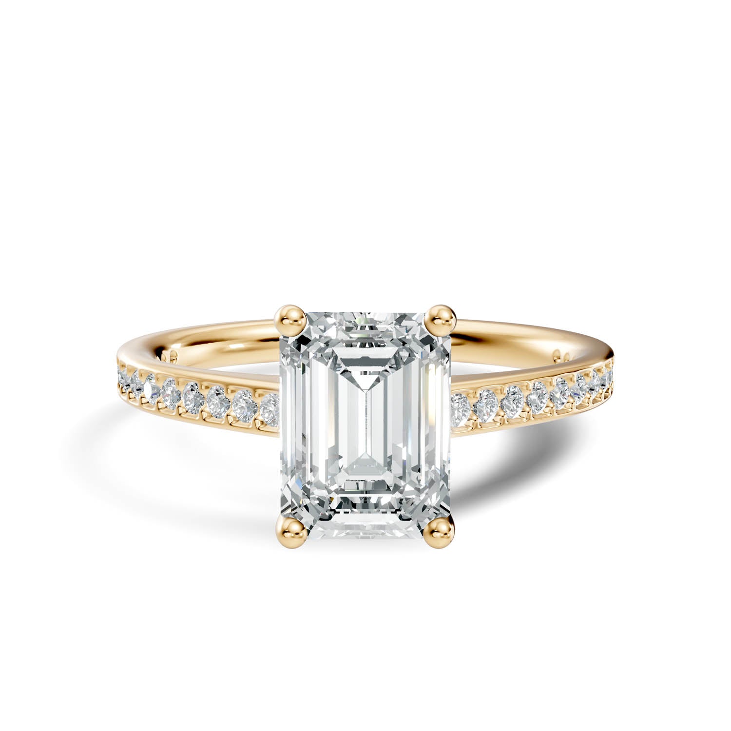 1.65 Ct. Emerald Cut Pavé Diamond Engagement Ring (10EMP) 7