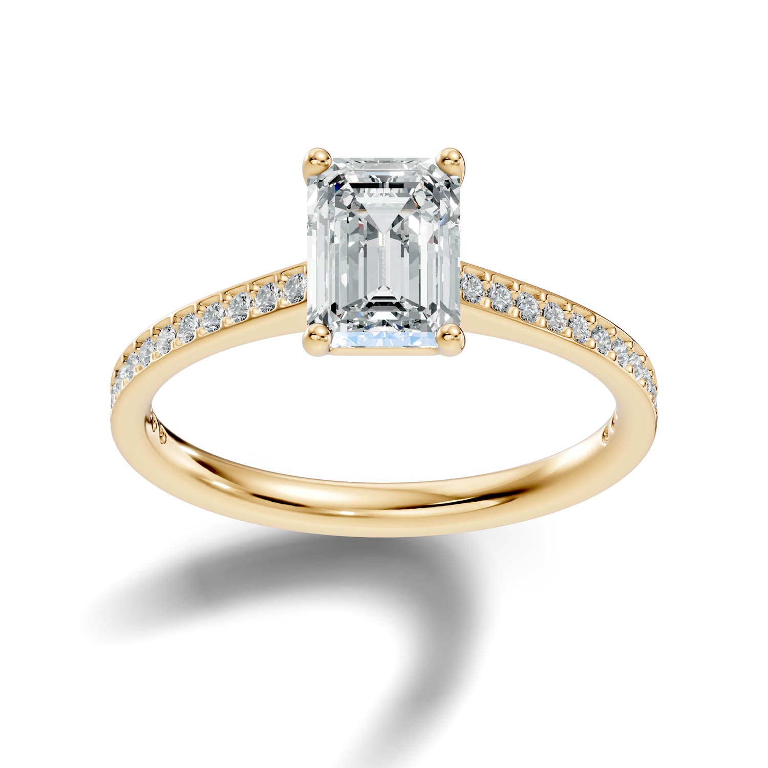 1.65 Ct. Emerald Cut Pavé Diamond Engagement Ring (10EMP) 12