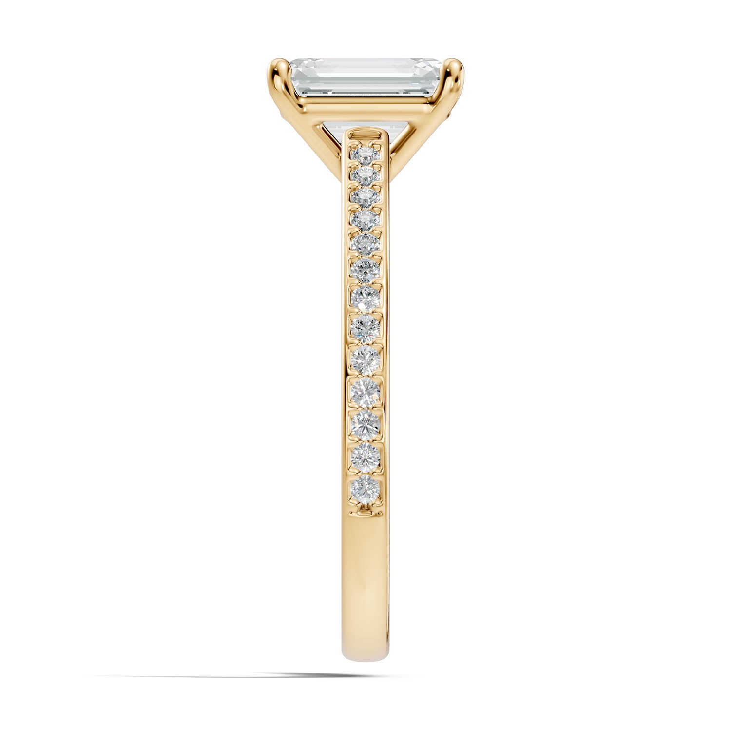 1.65 Ct. Emerald Cut Pavé Diamond Engagement Ring (10EMP) 14