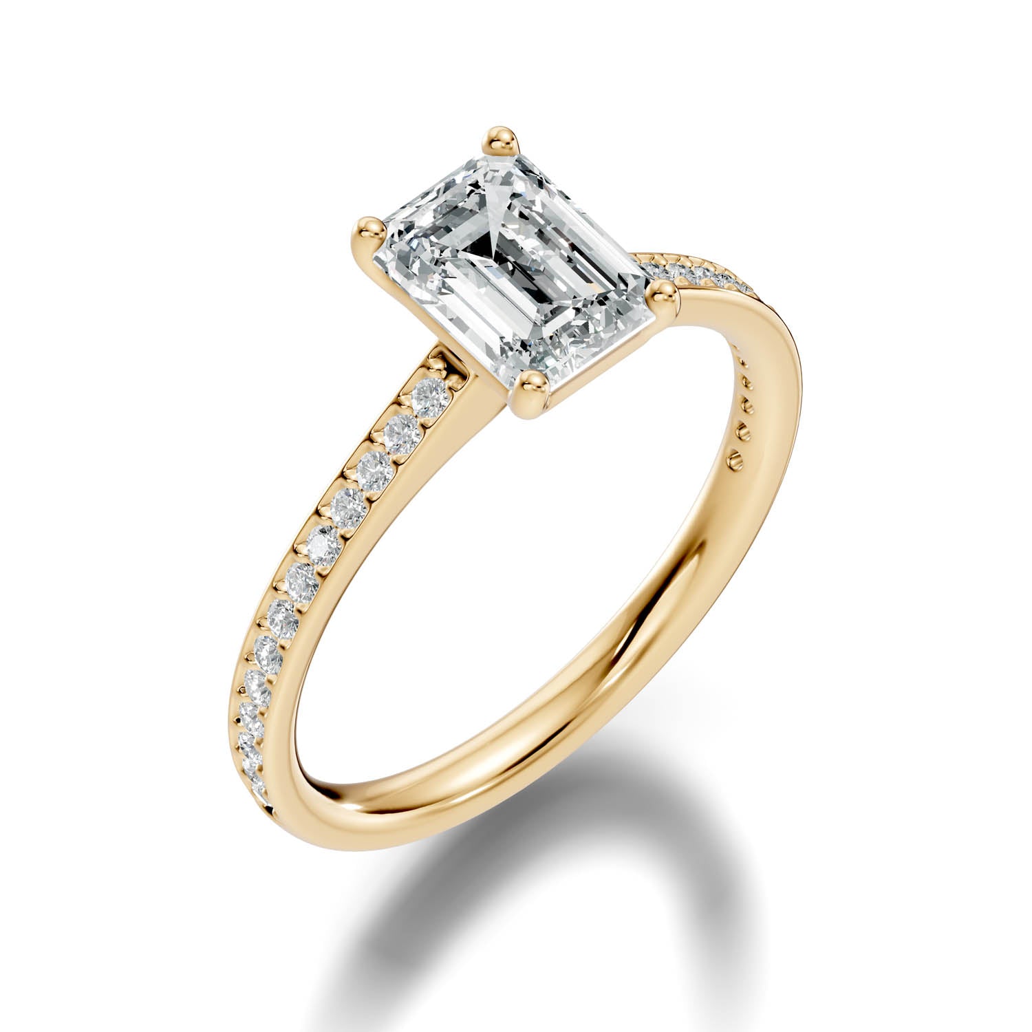 1.65 Ct. Emerald Cut Pavé Diamond Engagement Ring (10EMP) 15