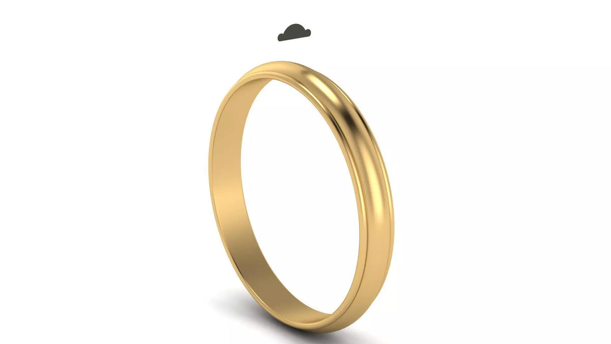 Classic Half-Round Wedding Band with Polished Comfort Fit Design (HREW300) 19
