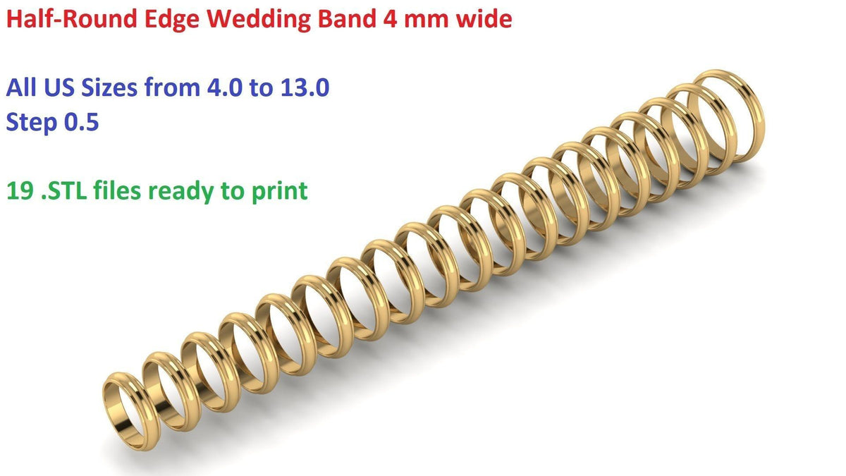 Classic Half-Round Wedding Band with Polished Comfort Fit Design (HREW400) 14