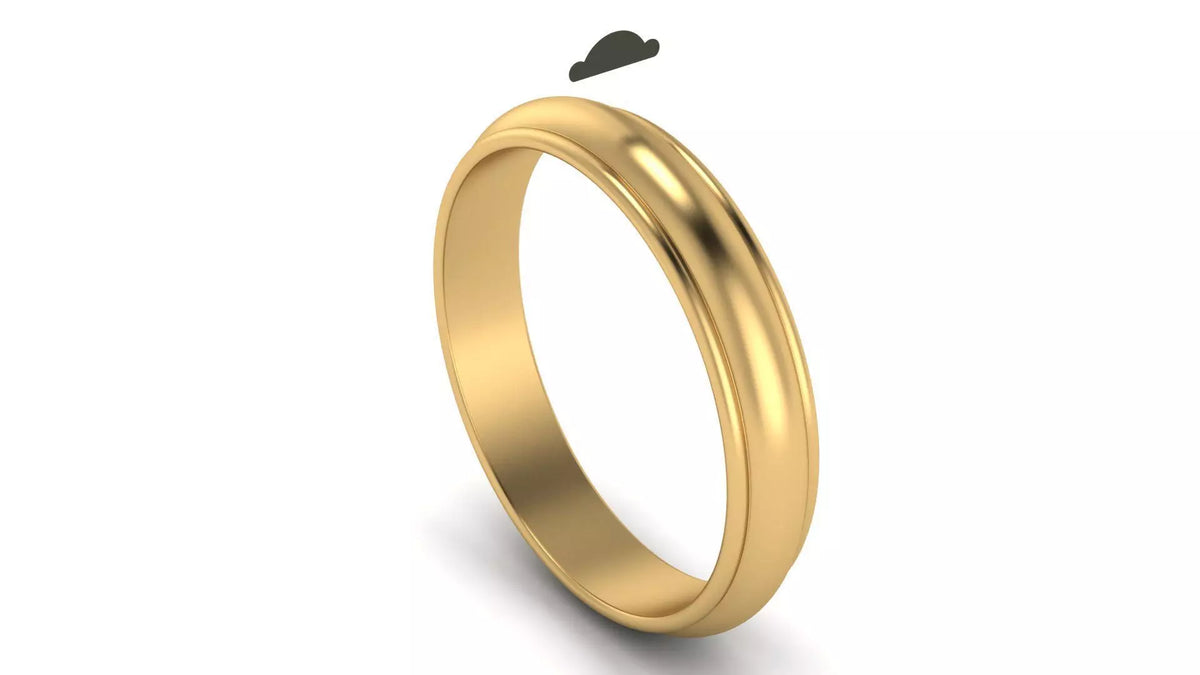 Classic Half-Round Wedding Band with Polished Comfort Fit Design (HREW400) 16