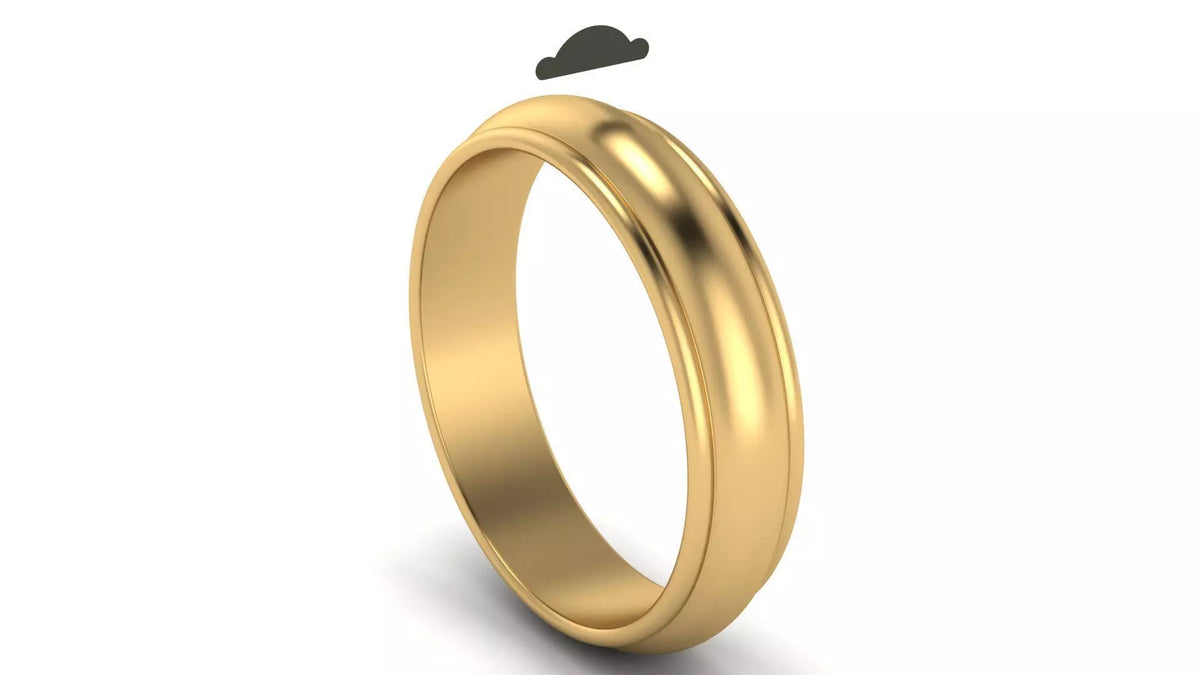 Classic Half-Round Wedding Band with Polished Comfort Fit Design (HREW500) 16