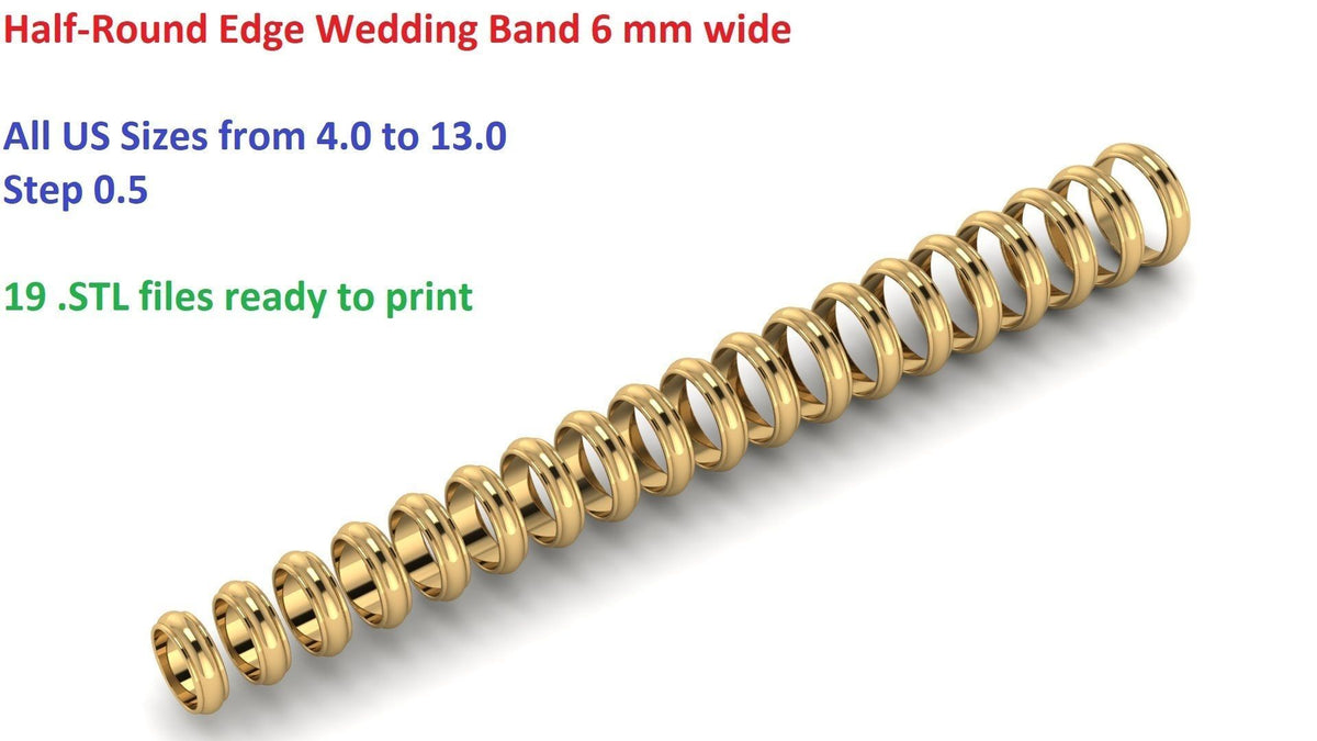 Classic Half-Round Wedding Band with Polished Comfort Fit Design (HREW600) 14