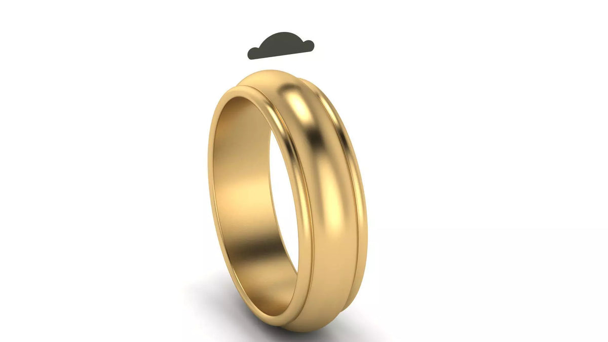 Classic Half-Round Wedding Band with Polished Comfort Fit Design (HREW600) 16